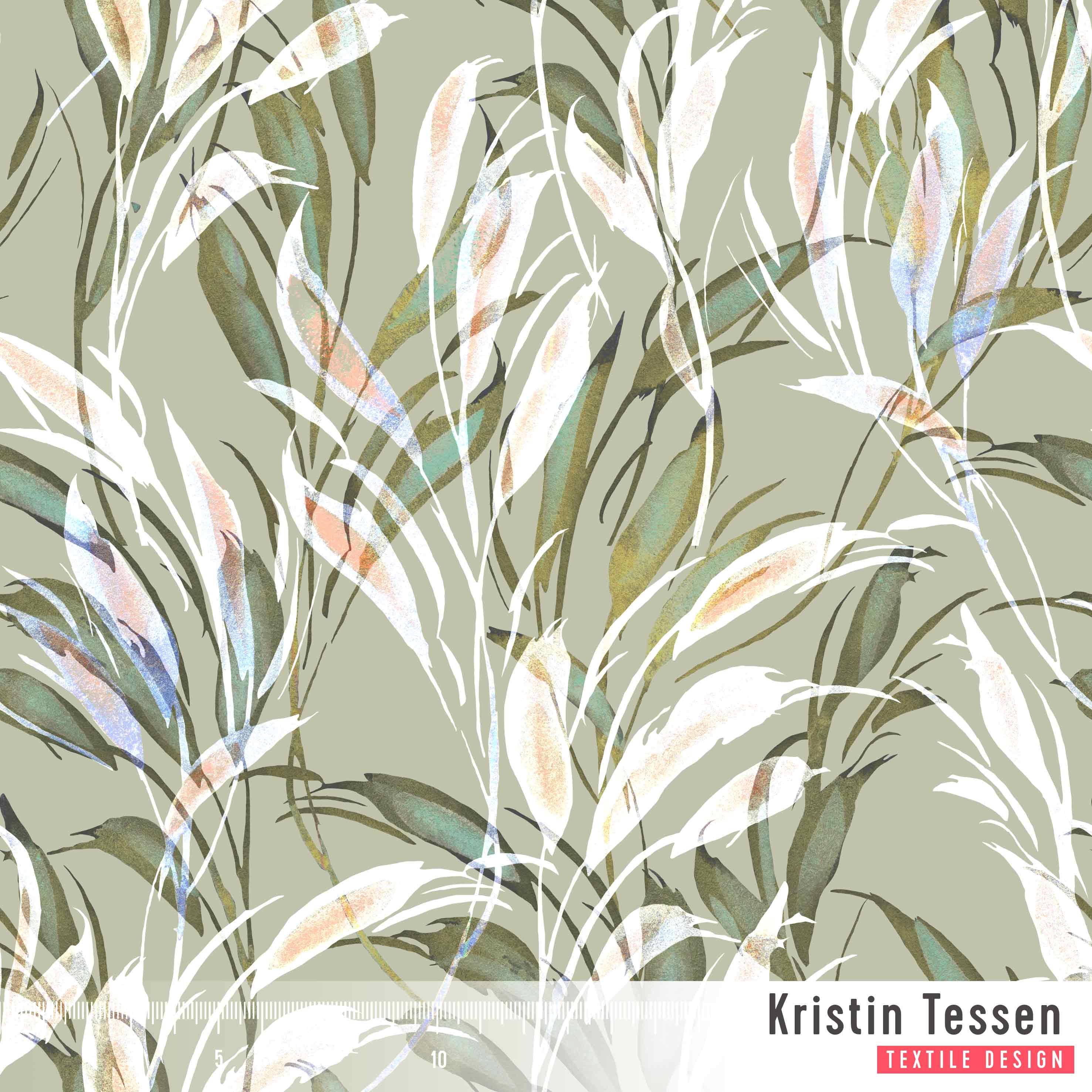 Bio Stoff - Summerleaves Olive von Kristin Tessen in grün