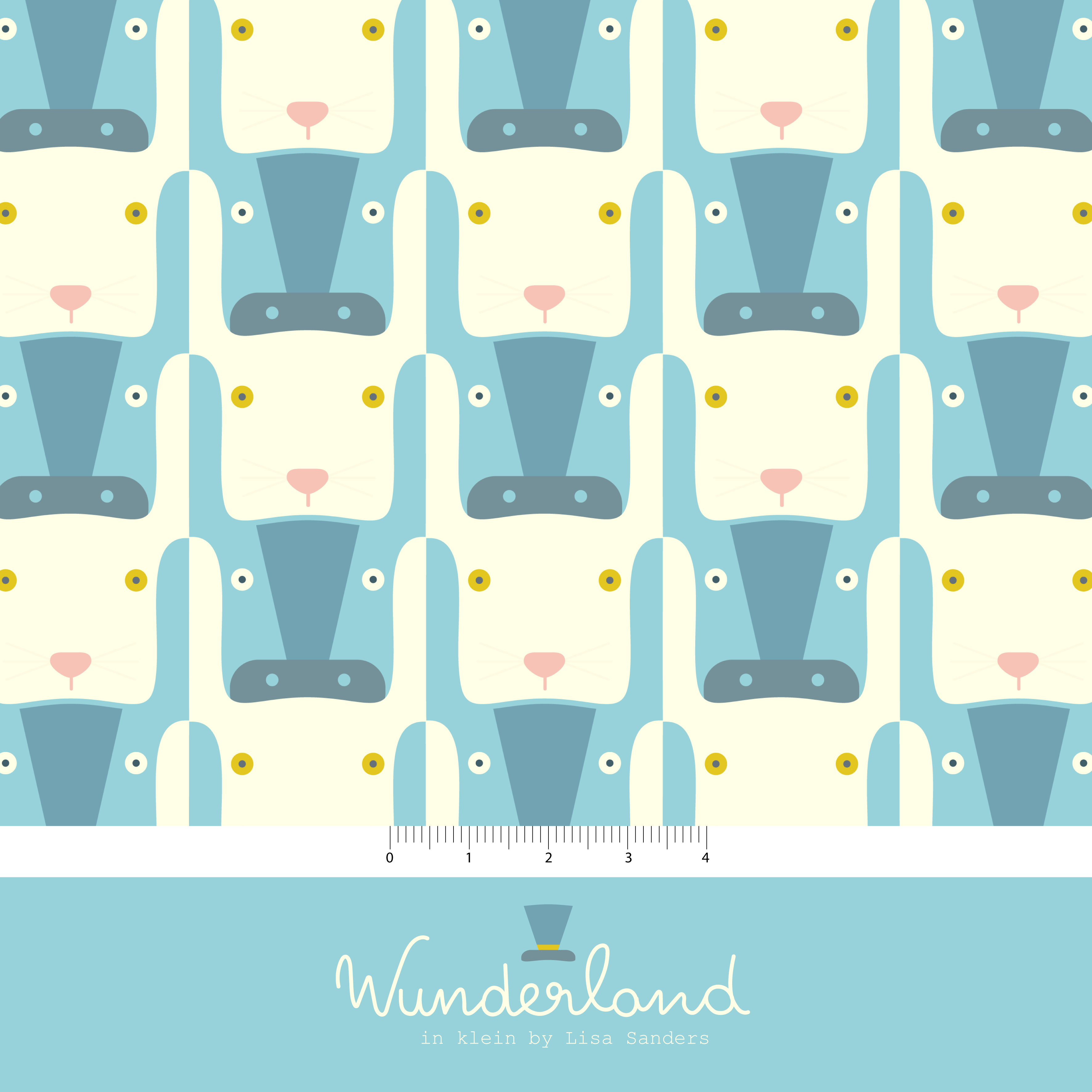 Bio Jersey Stoff - Wunderland klein - LisaSanders, Tiere, blau, beige, Breite 150 cm Bio Jersey Stoff - Wunderland klein - LisaSanders, Tiere, blau, beige, Breite 150 cm