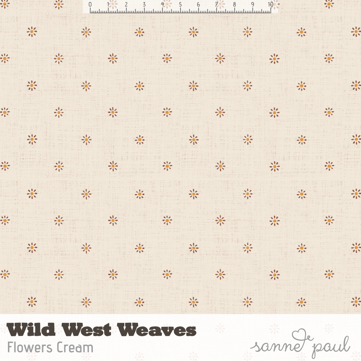 Bio Stoff - Wild West Weaves Flowers Cream by Sanne Paul in cream