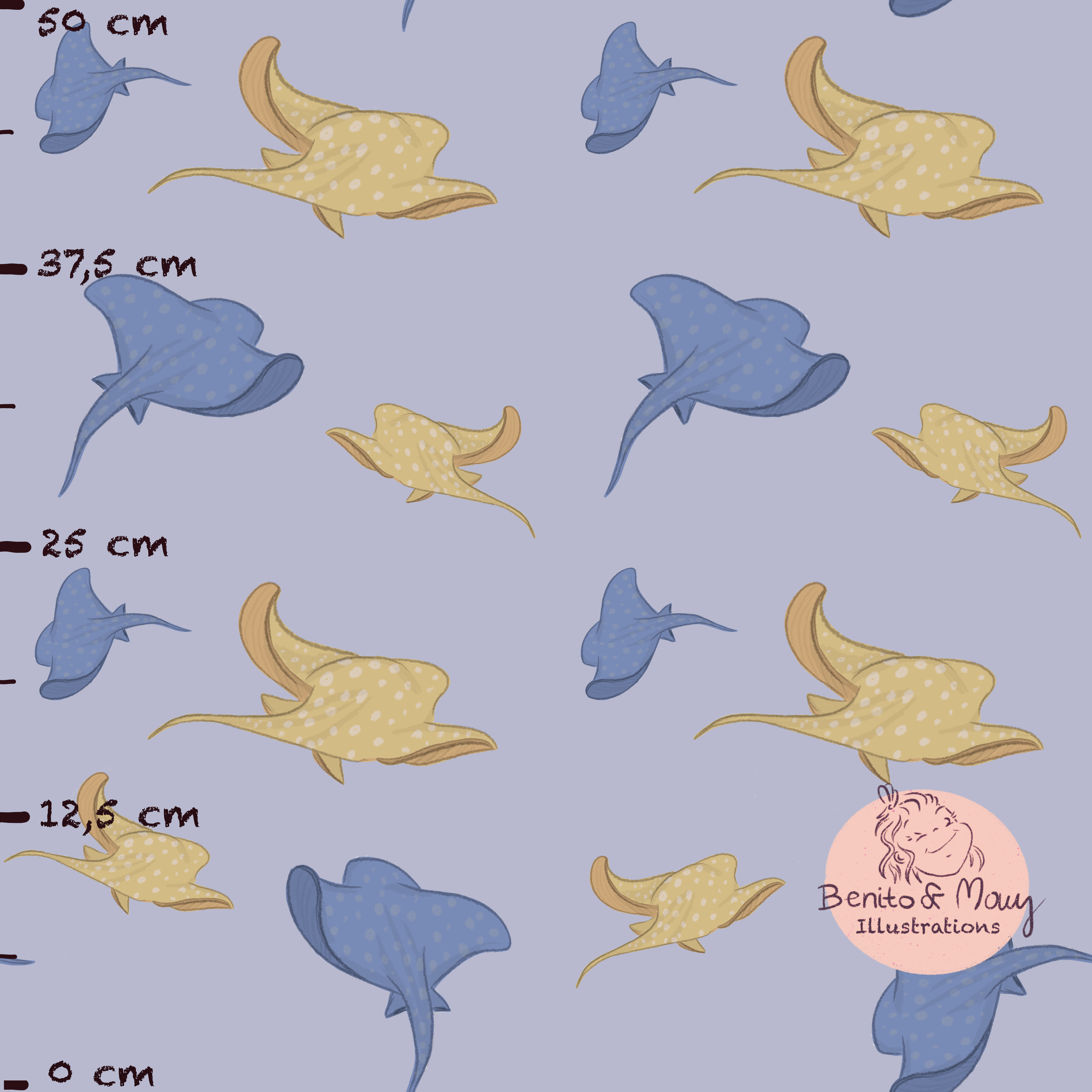 Bio Stoff - Kosen Dream Blau Gross von Benito Und Maus Illustrations in blau