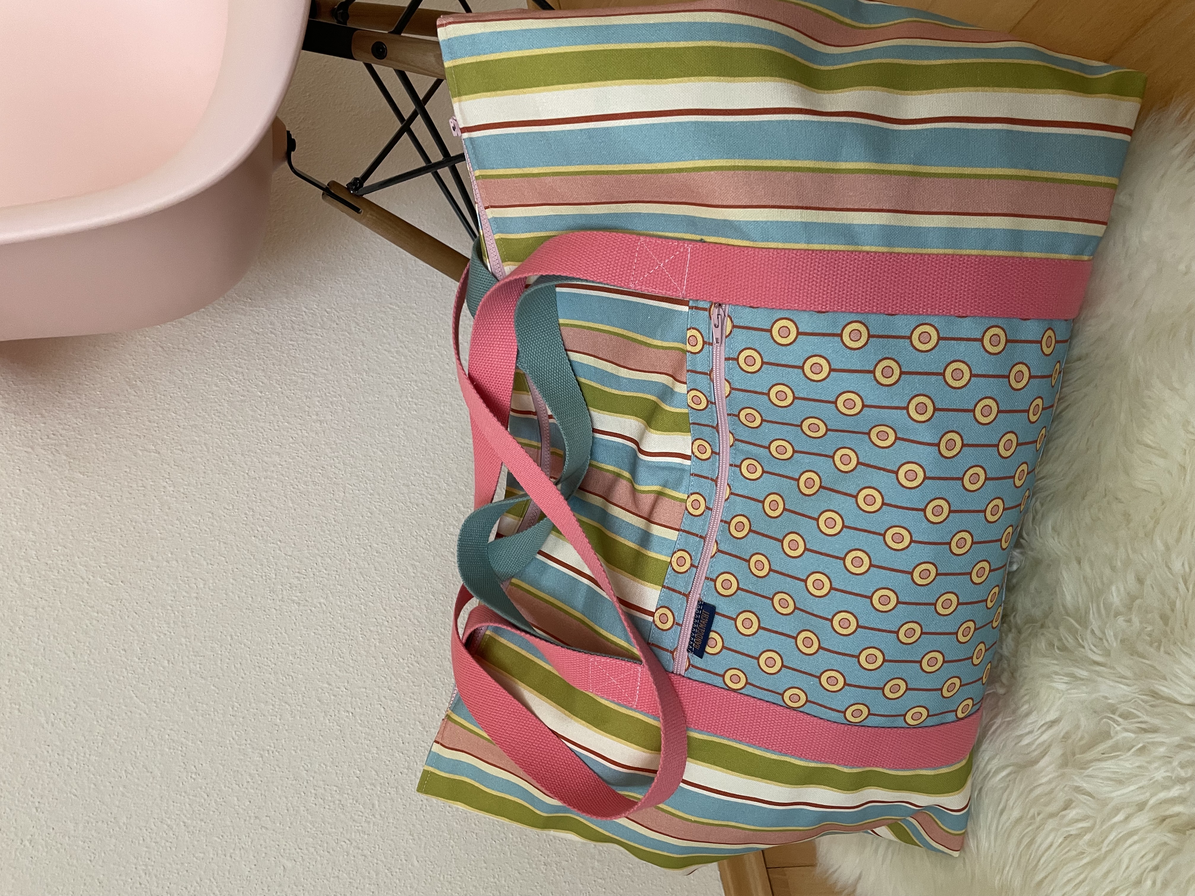 Bio Stoff - Retrospirit Stripes blau