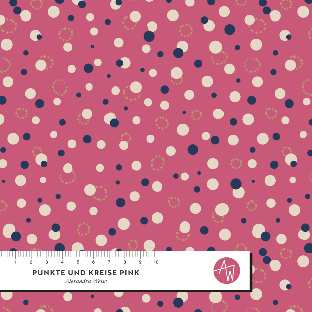 Bio Stoff - Punkte Und Kreise Pink von Alexandra Weise in pink
