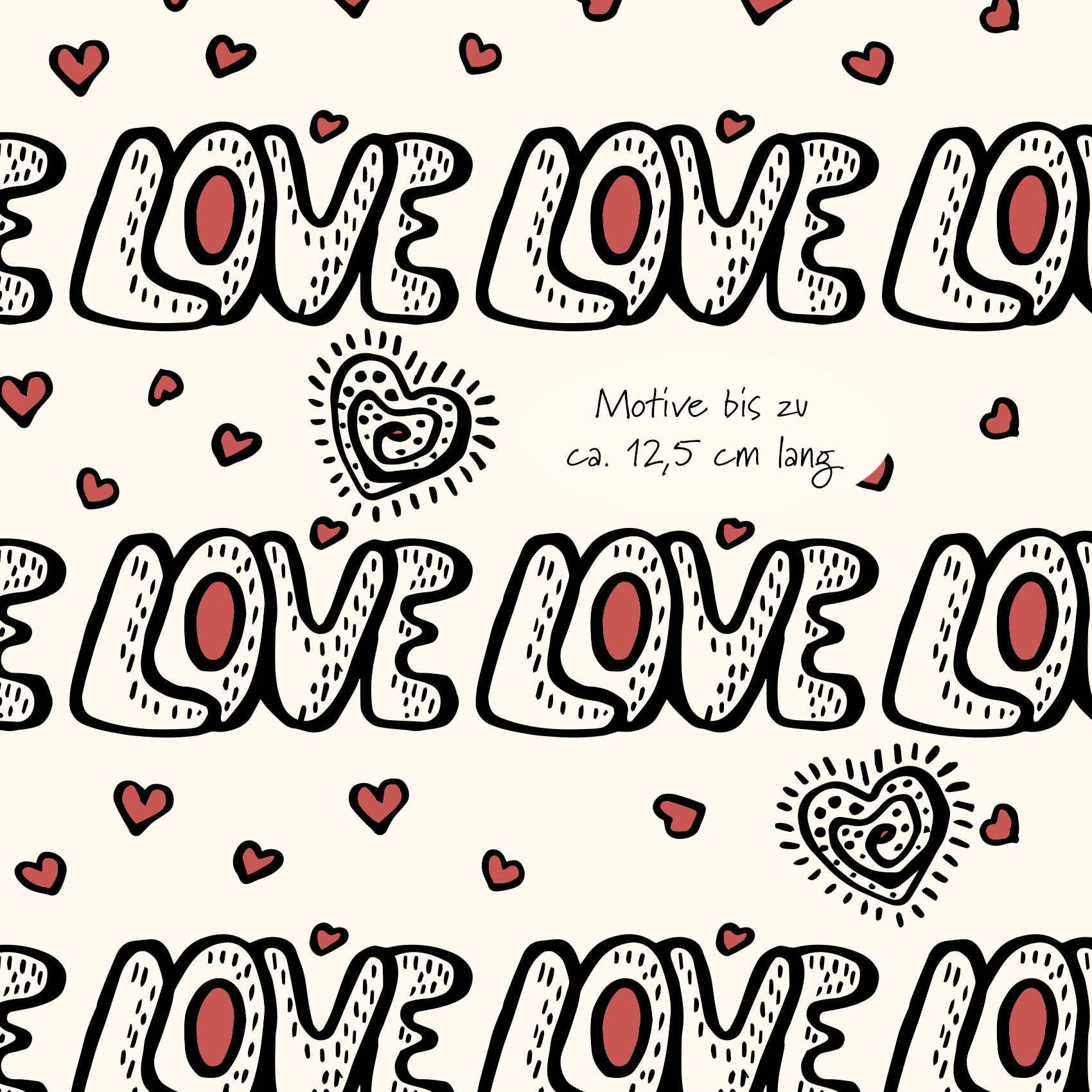 Bio Stoff  - Love Hearts creme