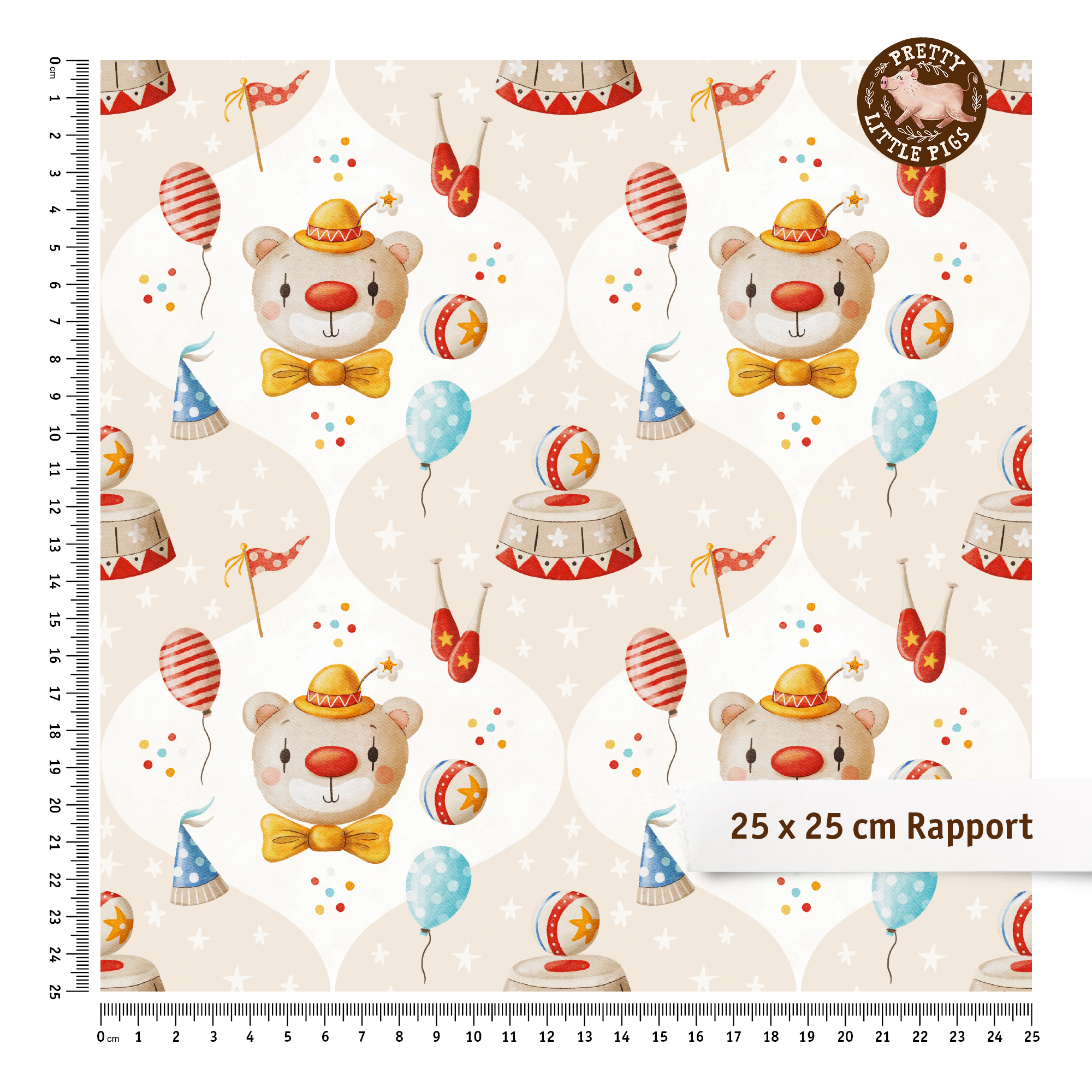 Bio Stoff - Vintage Circus Clown creme