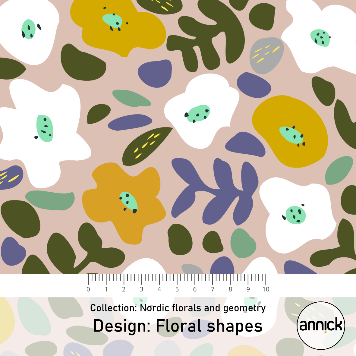 Bio Summersweat Stoff - Floral Shapes - Annick, Frühling, Floral & Blumen, beige, Breite 150 cm Bio Summersweat Stoff - Floral Shapes - Annick, Frühling, Floral & Blumen, beige, Breite 150 cm