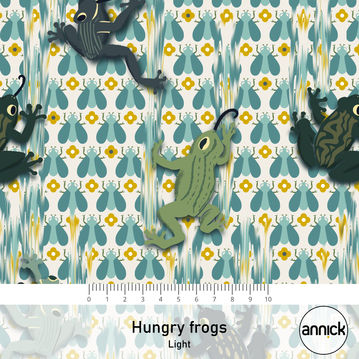 Bio Stoff - Hungry Frogs Light von Annick in grün