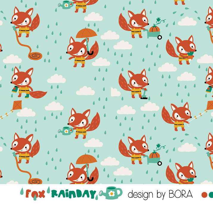 Organic fabric - Fox Rainday