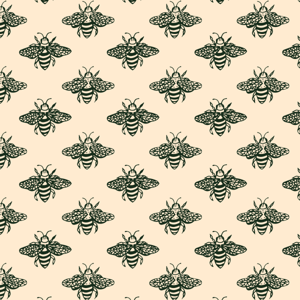 Bio Stoff  - Frühlingsbienen beige