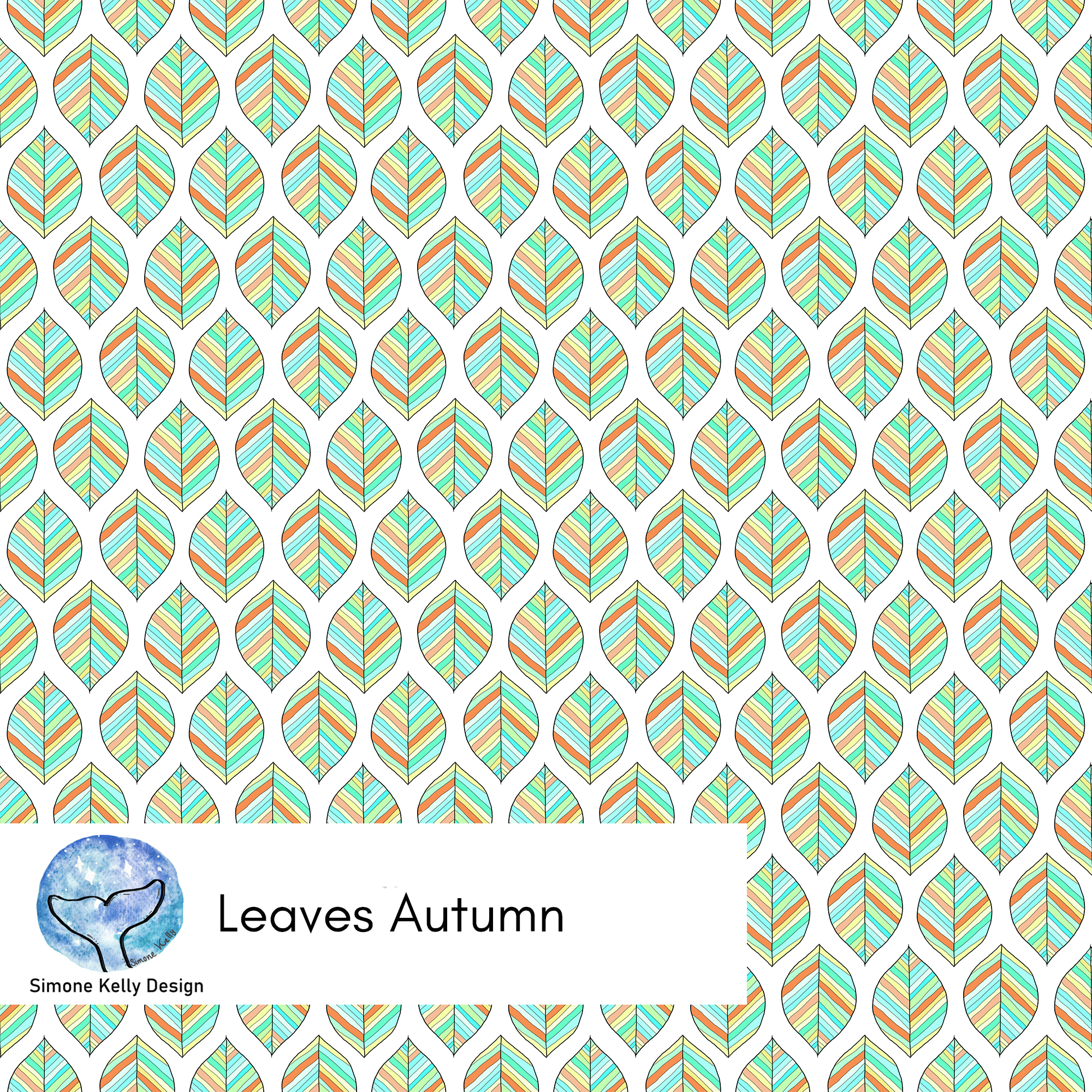 Bio Stoff - Leaves Autumn von Simone Kelly in mint