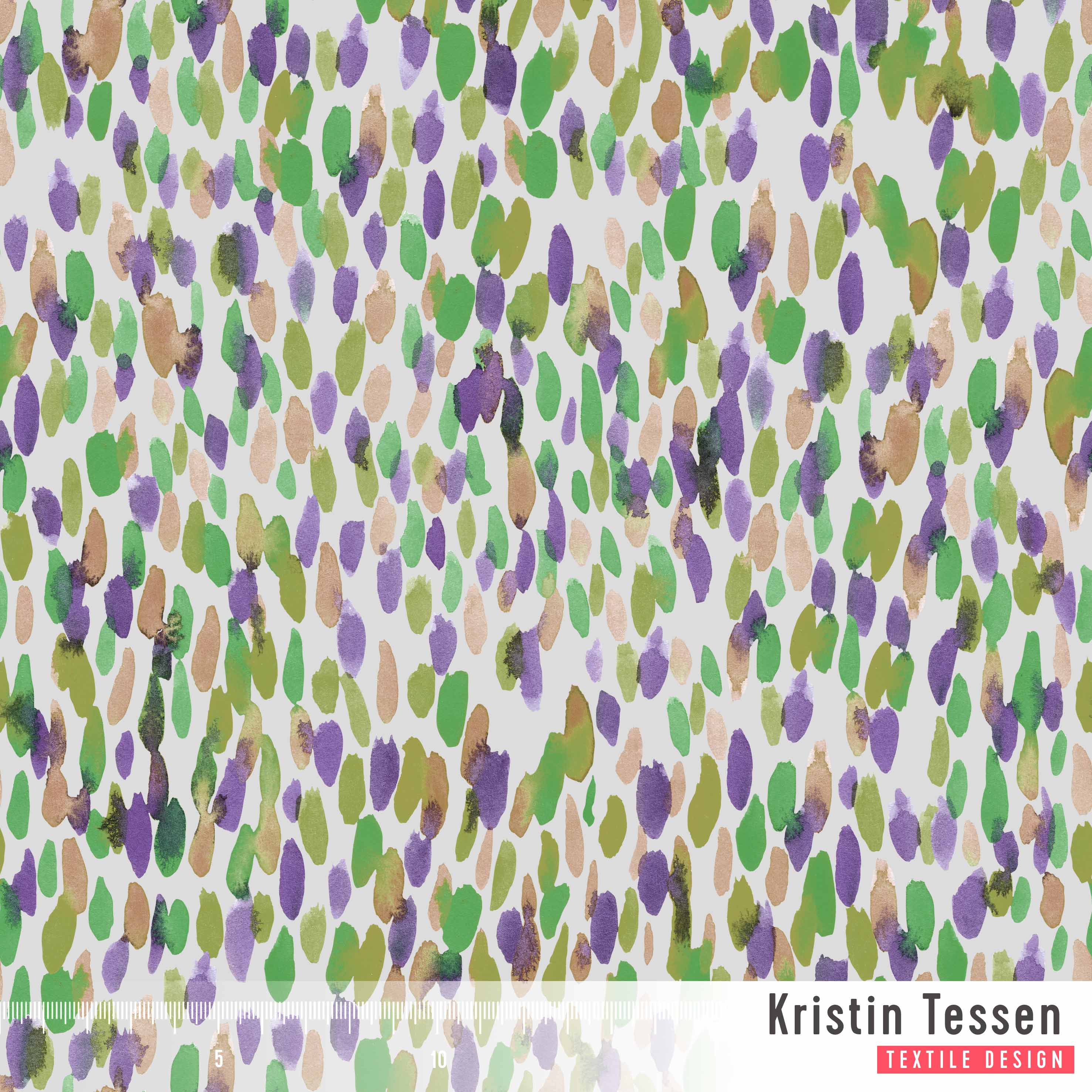 Bio Stoff - Abstract Animal Dots Gartenparty von Kristin Tessen in grün