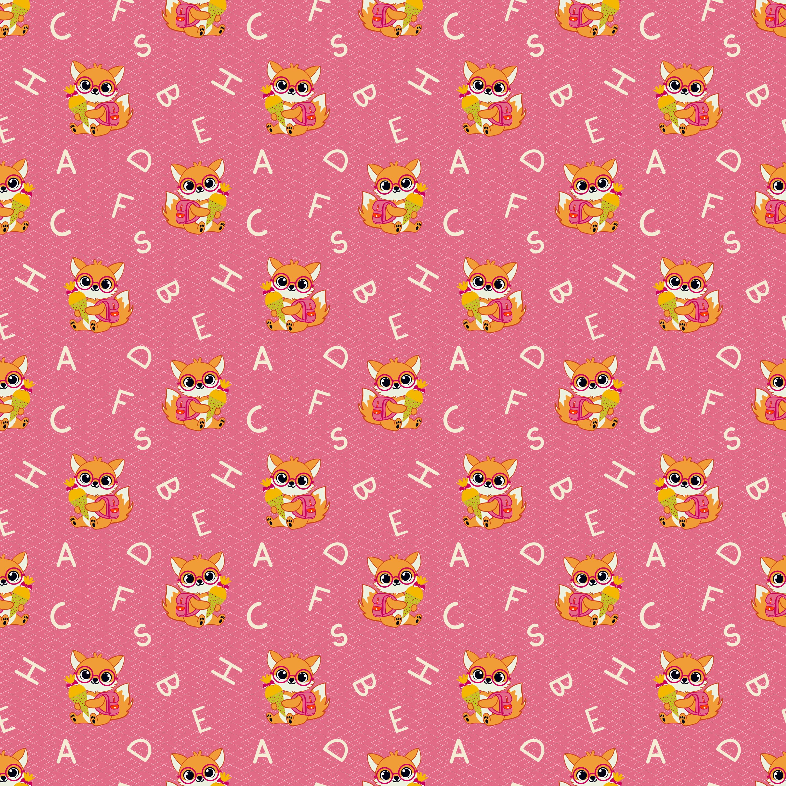 Bio Stoff - Buchstaben Fuchs Rosa von misspeppels in rosa Bio Stoff - Buchstaben Fuchs Rosa von misspeppels in rosa