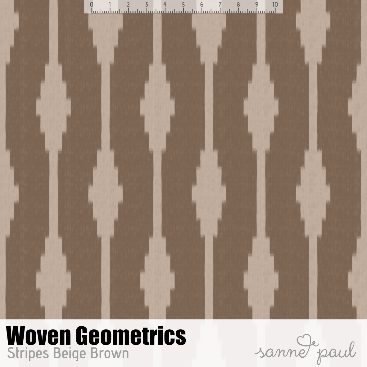 Bio Stoff - Woven Geometrics Stripes beige, braun