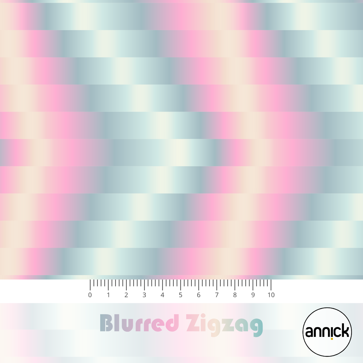 Bio Stoff  -  Blurred ZigZag  - Annick, bunt, Abstrakt