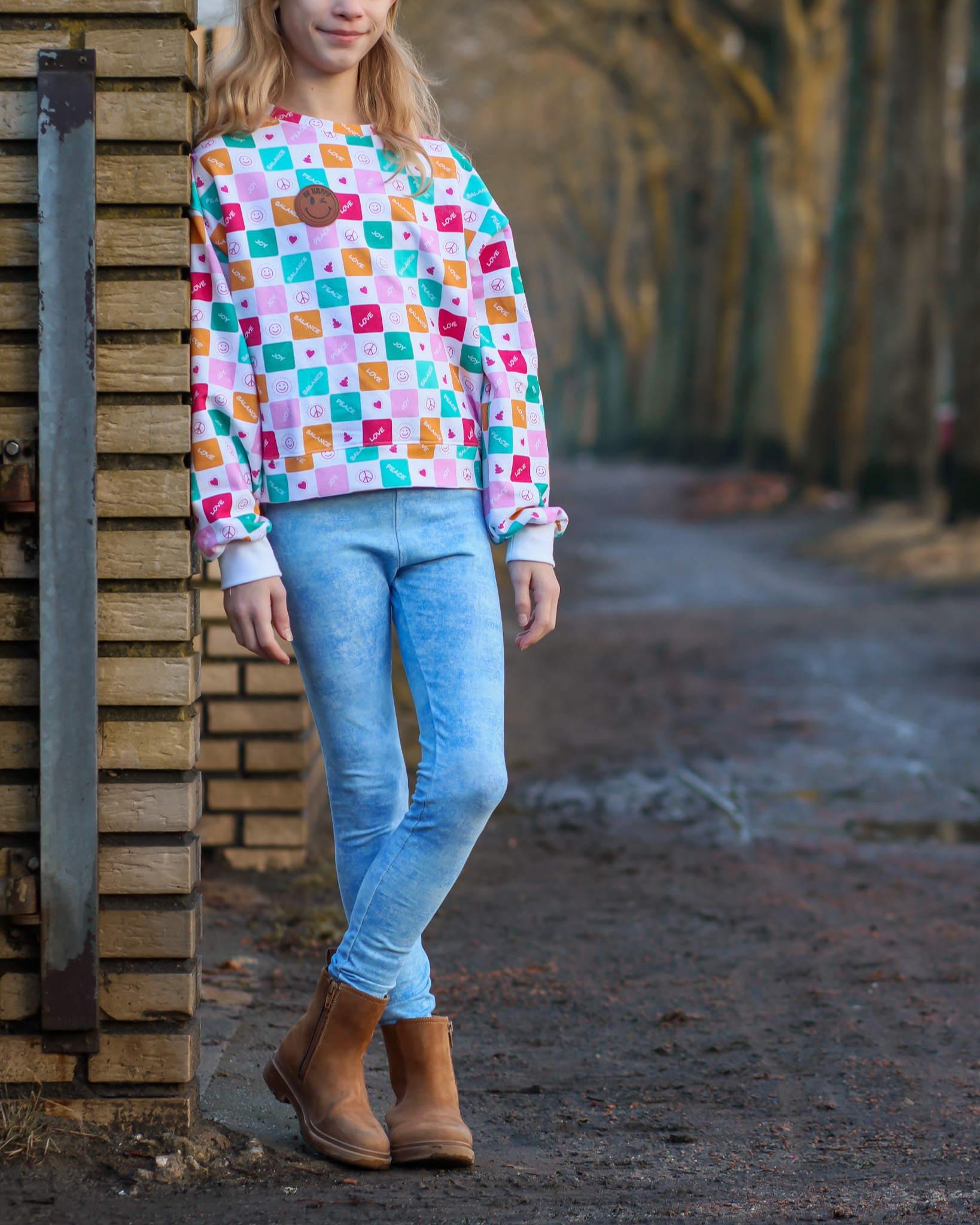 Organic Fabric  - Love Peace Joy Bunt