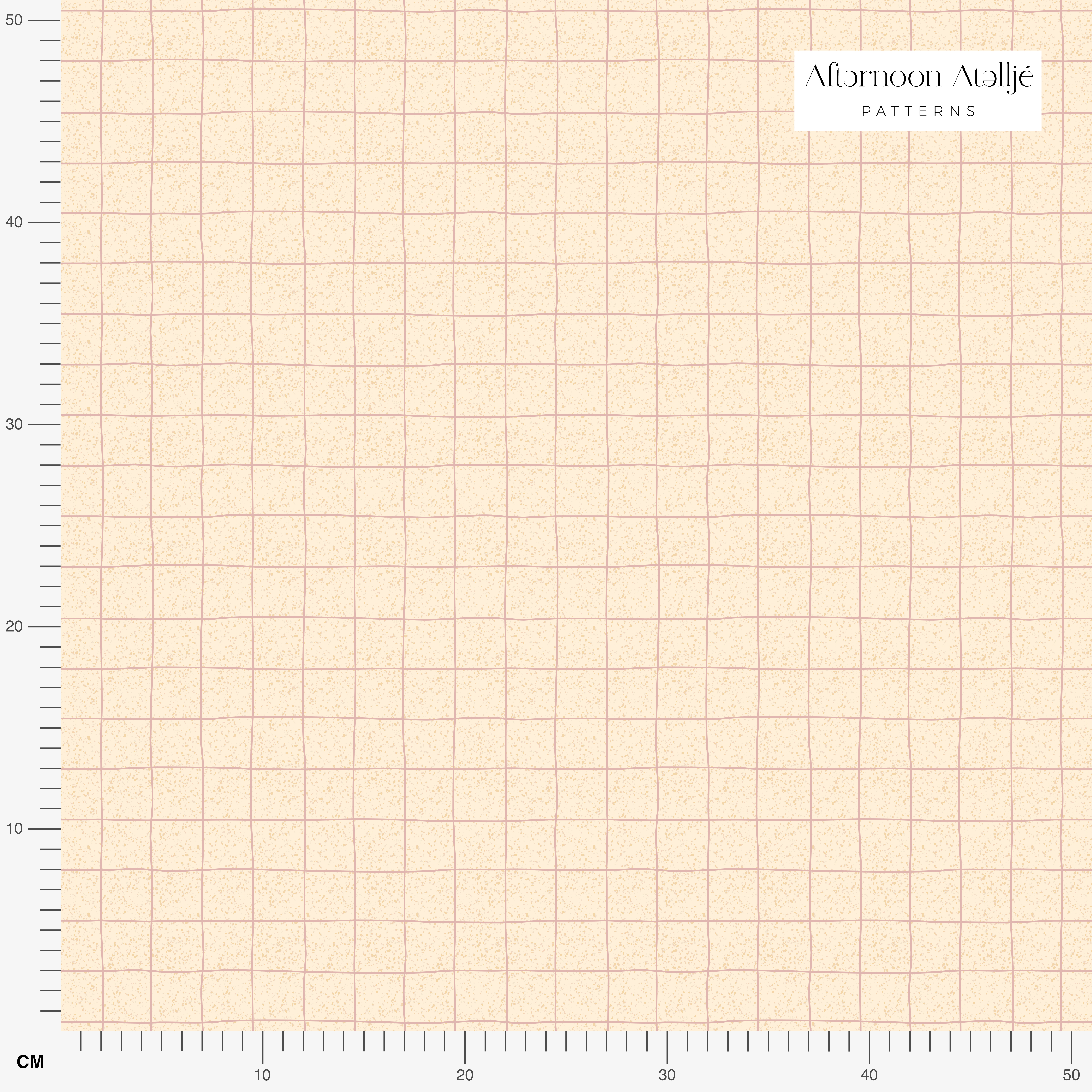 Organic fabric  -  Nerdy Monstera checked, beige