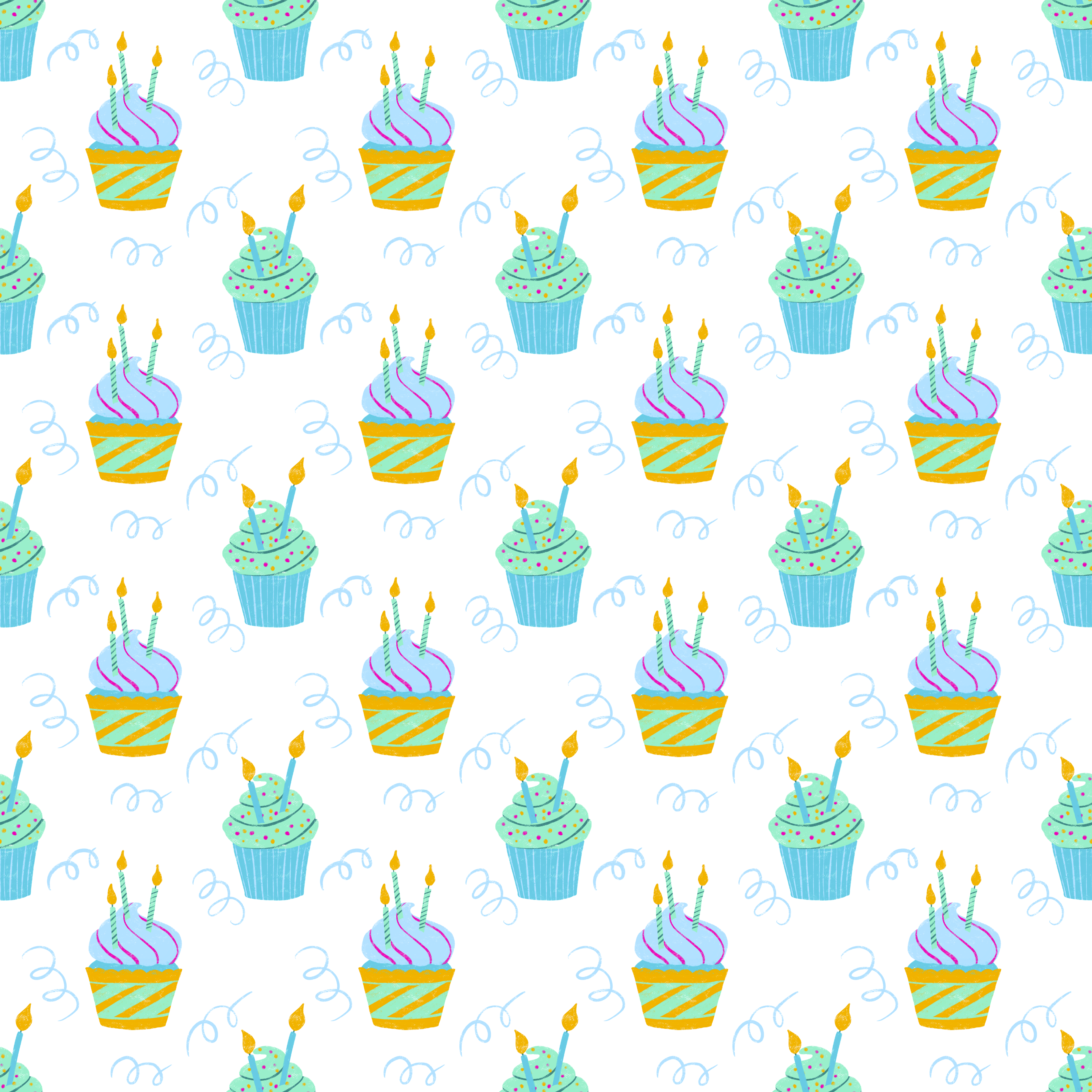 Bio Stoff - Muffins blau