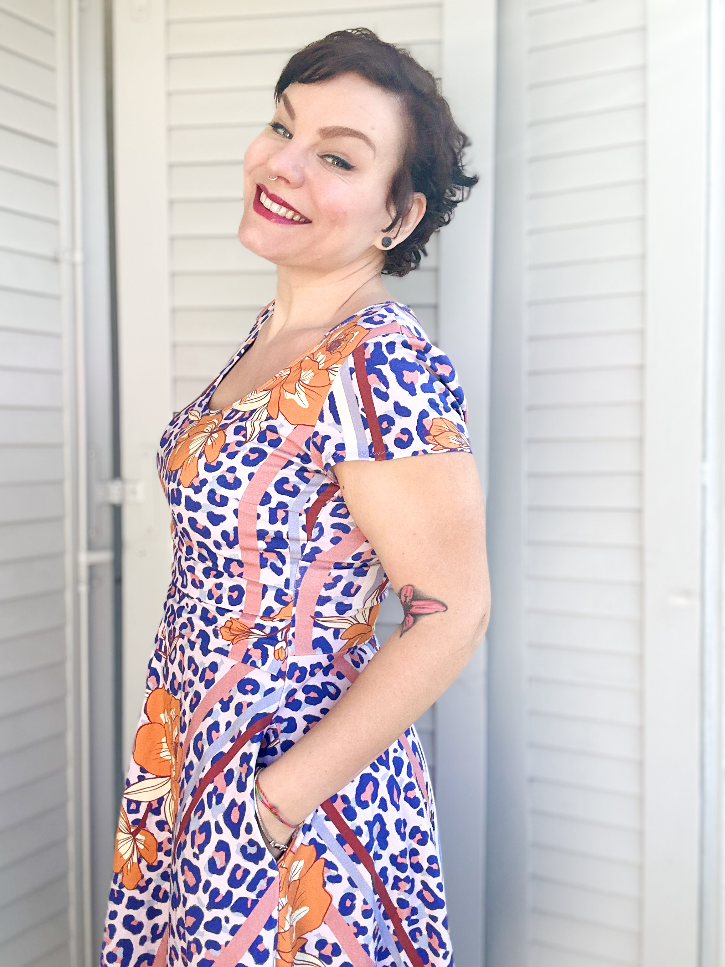 Bio Stoff  -  LeoFlower blau