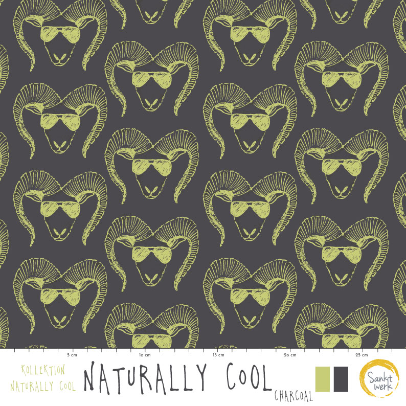 Bio Stoff - Naturally Cool Charcoal von Sanktwerk in grau