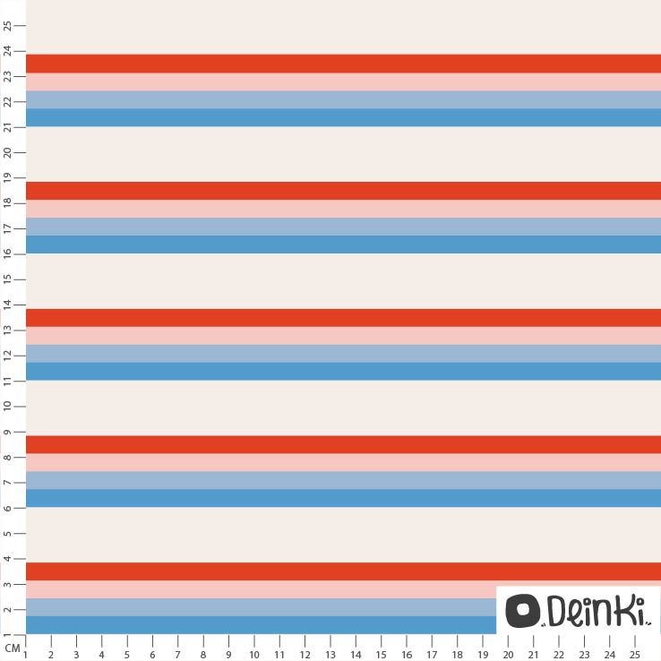 Bio Webware Stoff  - Regenbogenstreifen weiß bunt - Deinki, bunt, Streifen, 100% Bio-Baumwolle