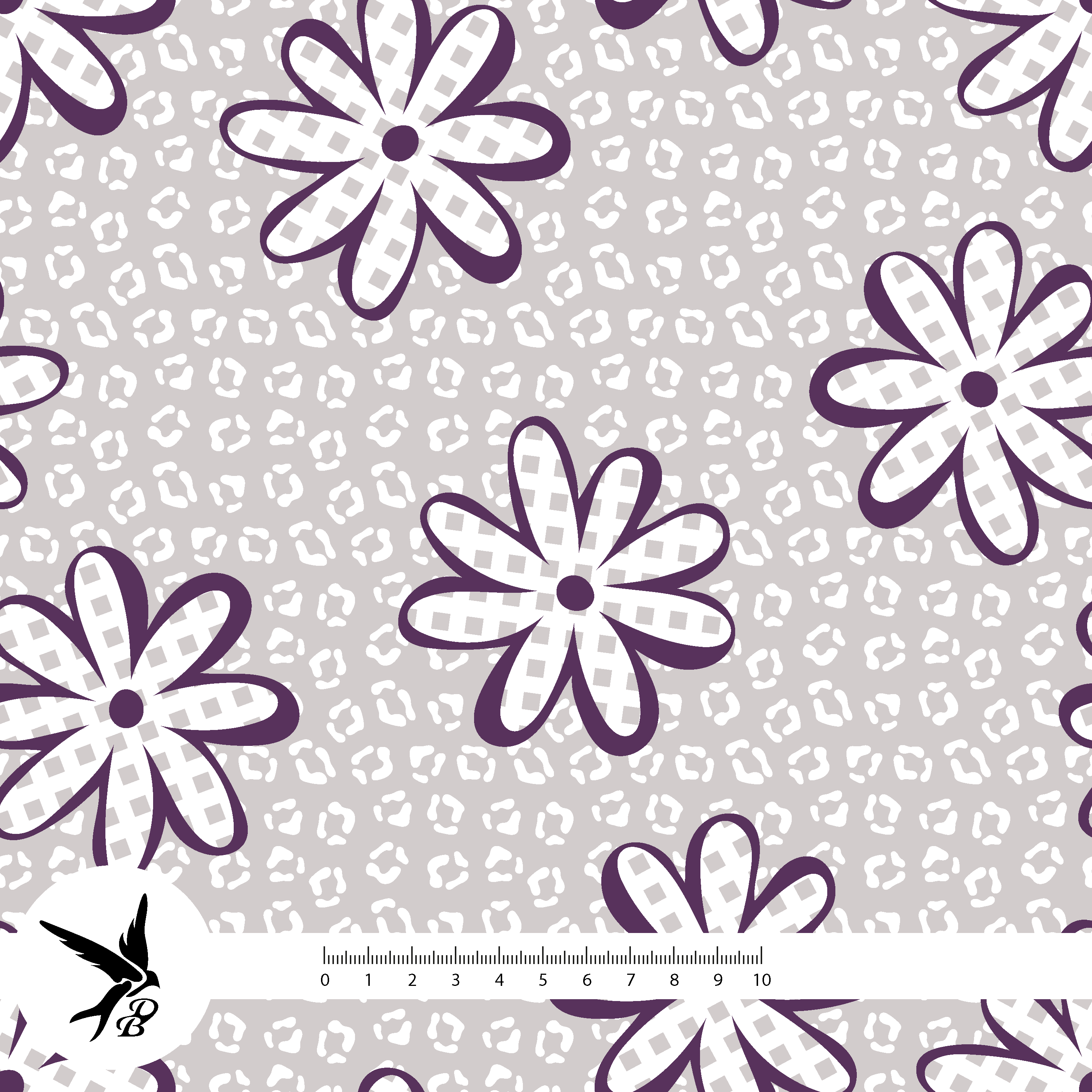 Bio Stoff - Leo Patch Blumen Leo Lila von Daniela Bonn in lila