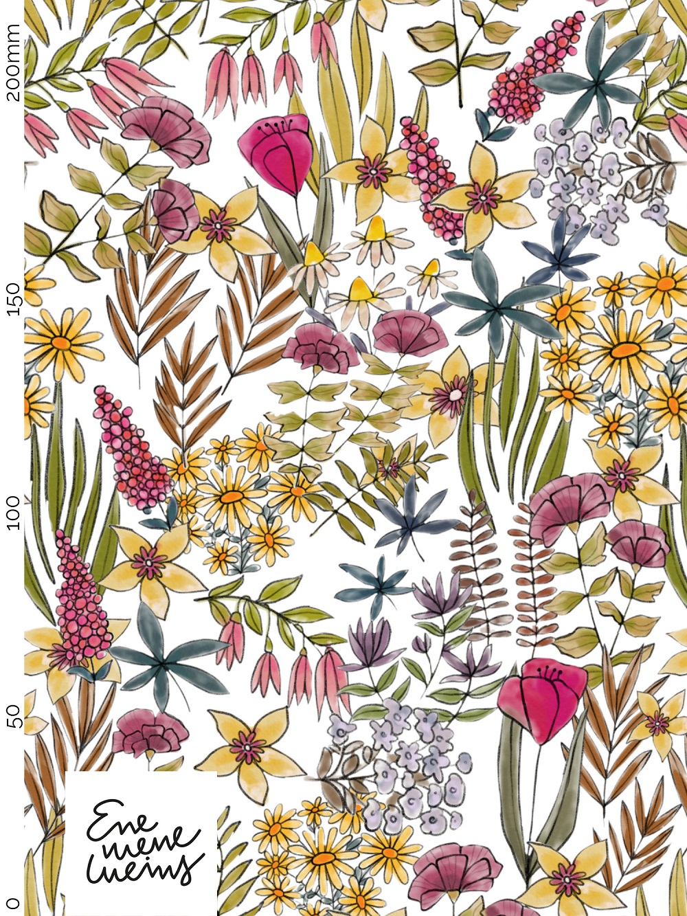 Bio Webware Stoff - Bienenwiese - Enemenemeins, Frühling, Sommer, Blätter & Ranken, creme, Floral & Blumen, 100% Bio-Baumwolle Bio Webware Stoff - Bienenwiese - Enemenemeins, Frühling, Sommer, Blätter & Ranken, creme, Floral & Blumen, 100% Bio-Baumwolle