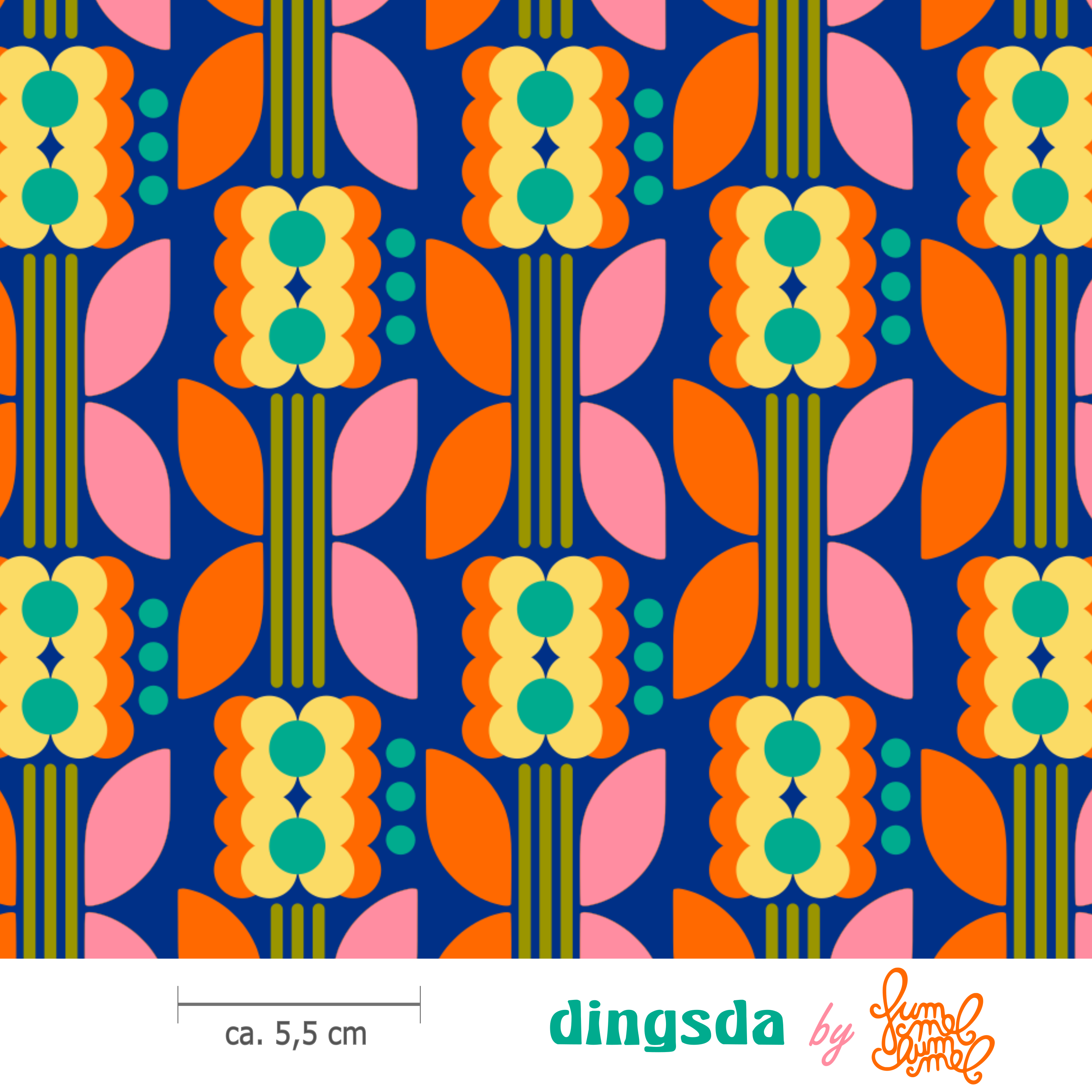 Organic Fabric - Dingsda Dark Blue 