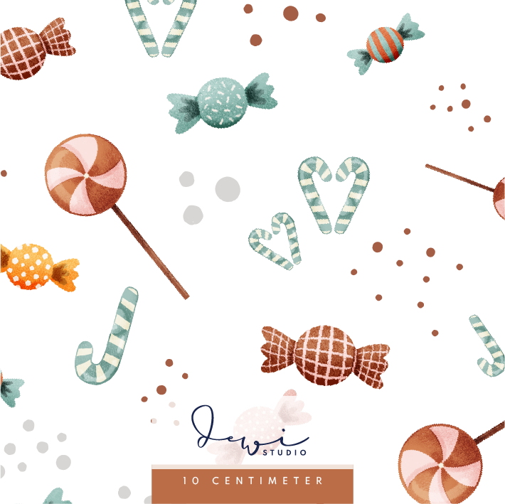Bio Webware Stoff - Sweet Christmas Bonboniere - DewiStudio, bunt, Essen, weiß, 100% Bio-Baumwolle Bio Webware Stoff - Sweet Christmas Bonboniere - DewiStudio, bunt, Essen, weiß, 100% Bio-Baumwolle