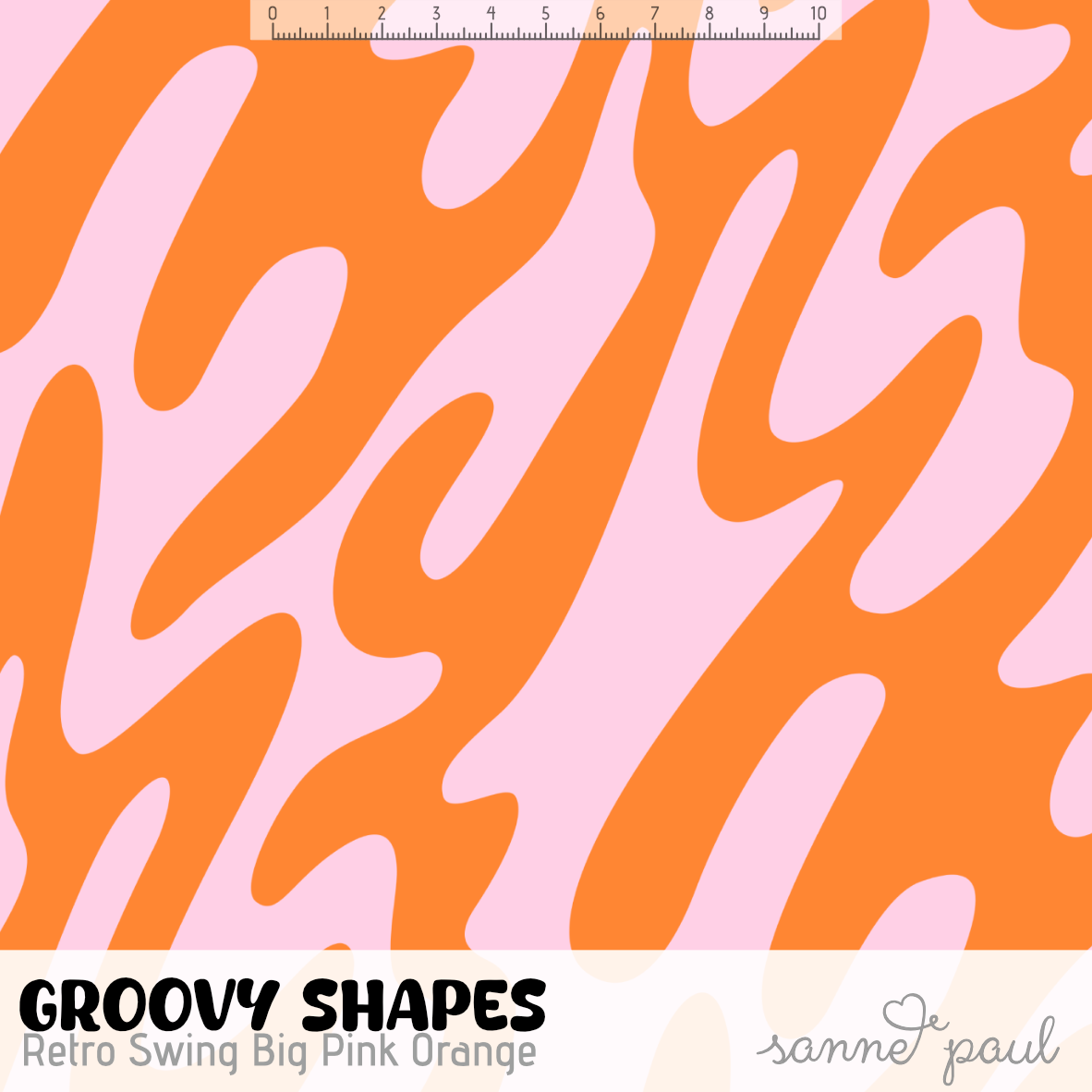 Bio Stoff - Groovy Shapes Retro Swing Big pink, orange