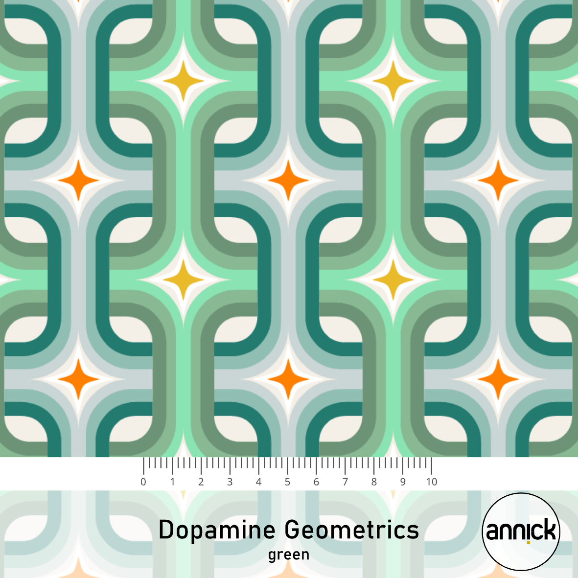 Bio Summersweat Stoff  - Dopamine Geometrics Green - Annick, grün, Abstrakt Breite 150 cm