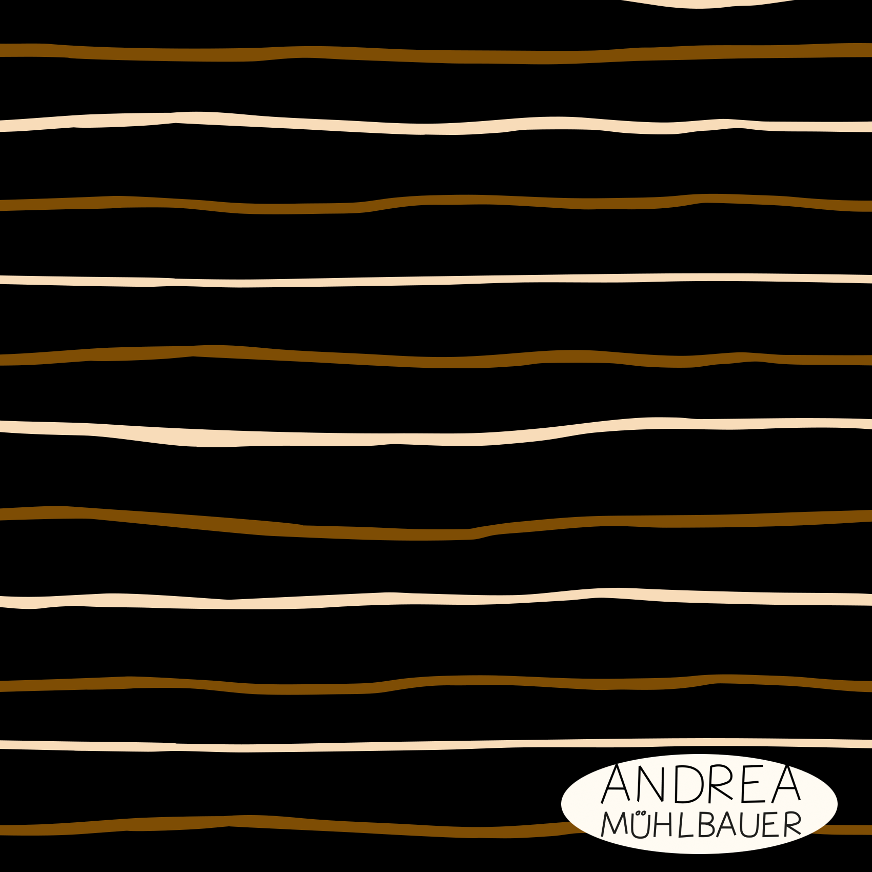 Bio Stoff - Handgezeichnete Streifen Schwarz von Andrea Muehlbauer in schwarz