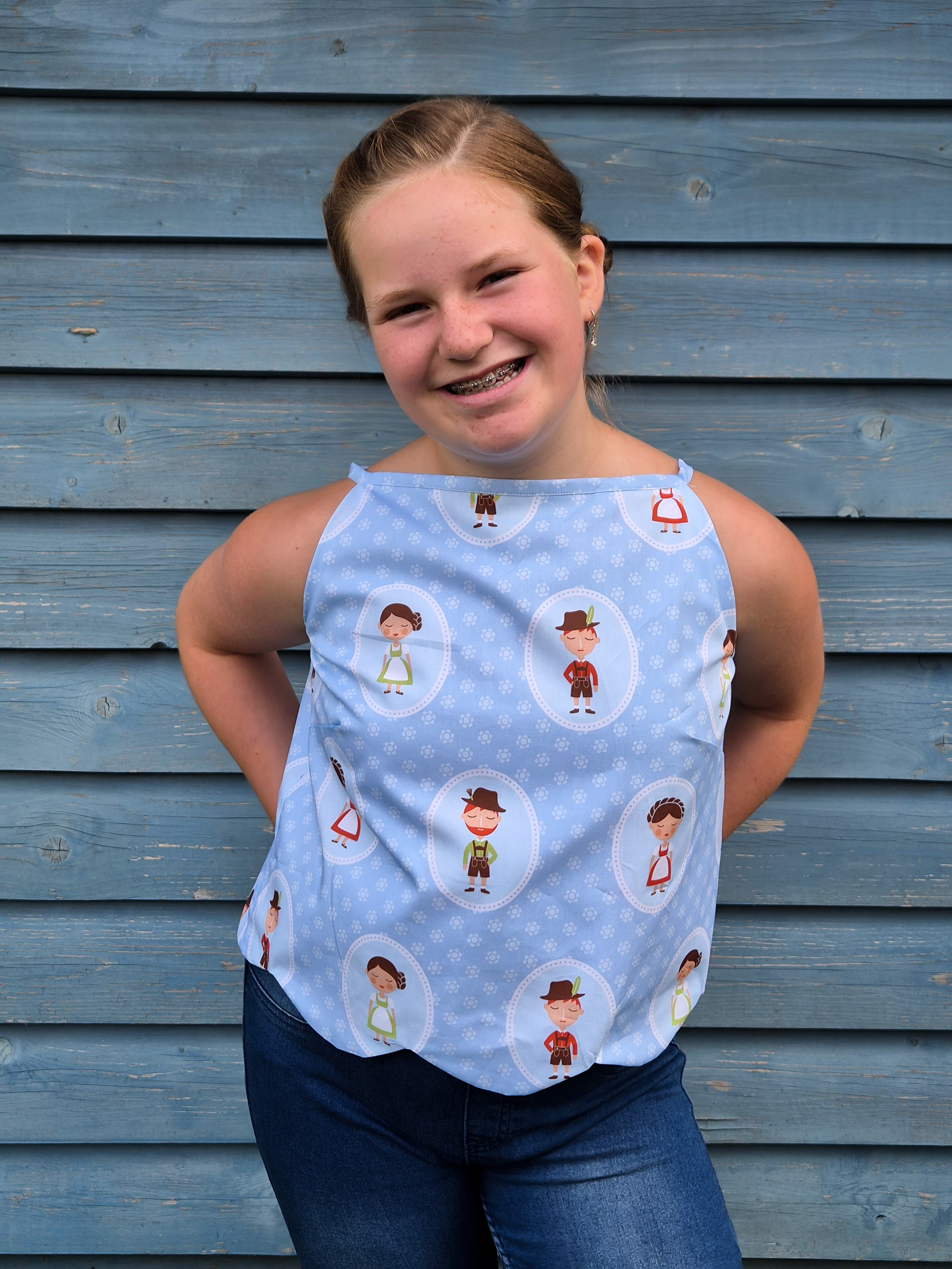 Organic fabric  - Auf der Wiesn hellblau