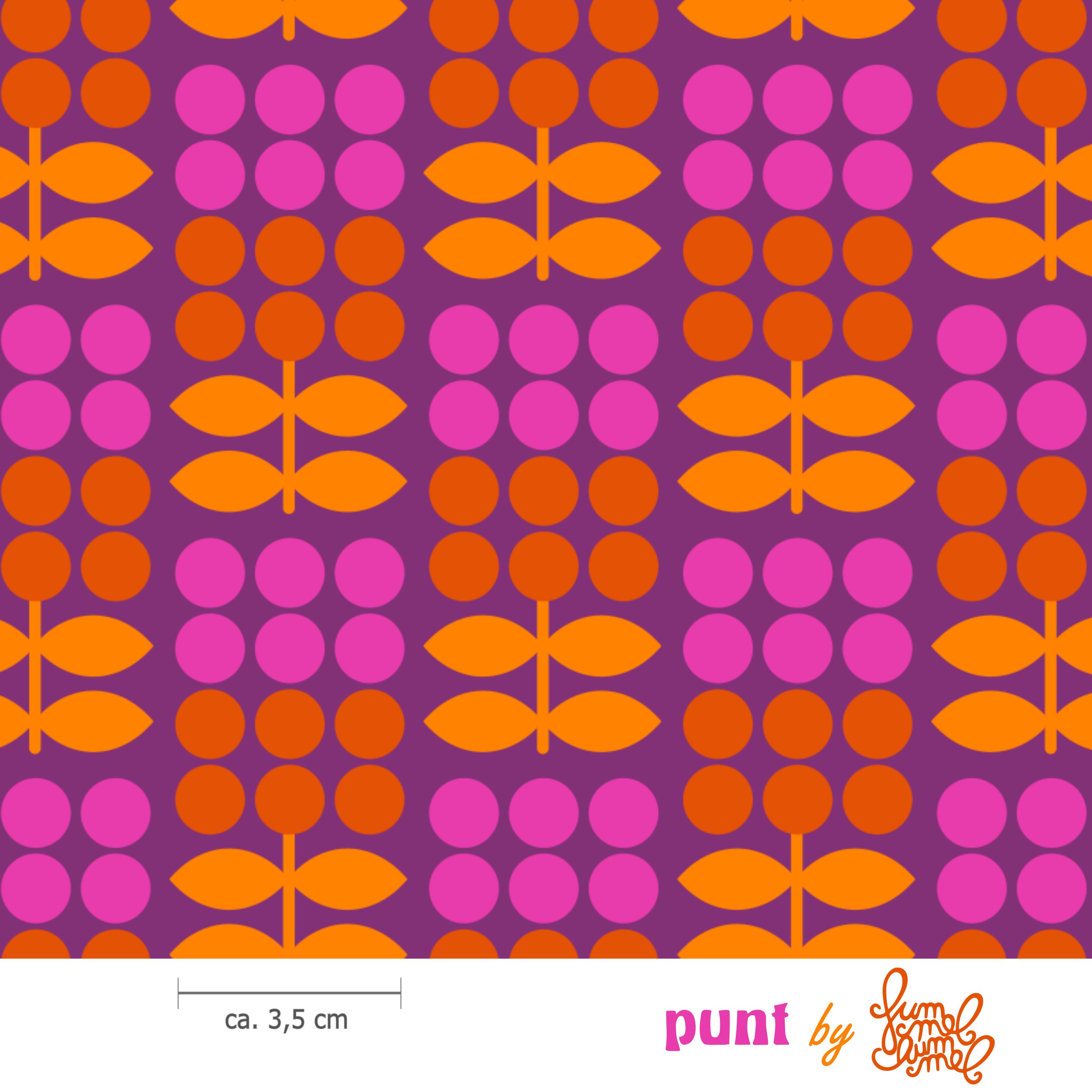 Bio Stoff  - Punt Pink - Fummelhummel, bunt, Floral & Blumen