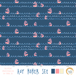 Organic Fabric - On High Seas by Sanktwerk in blue