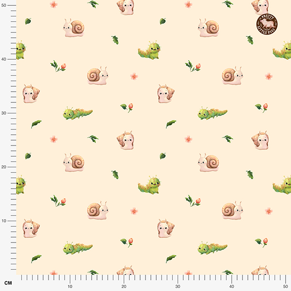 Organic fabric  -  Schnecken und Raupen