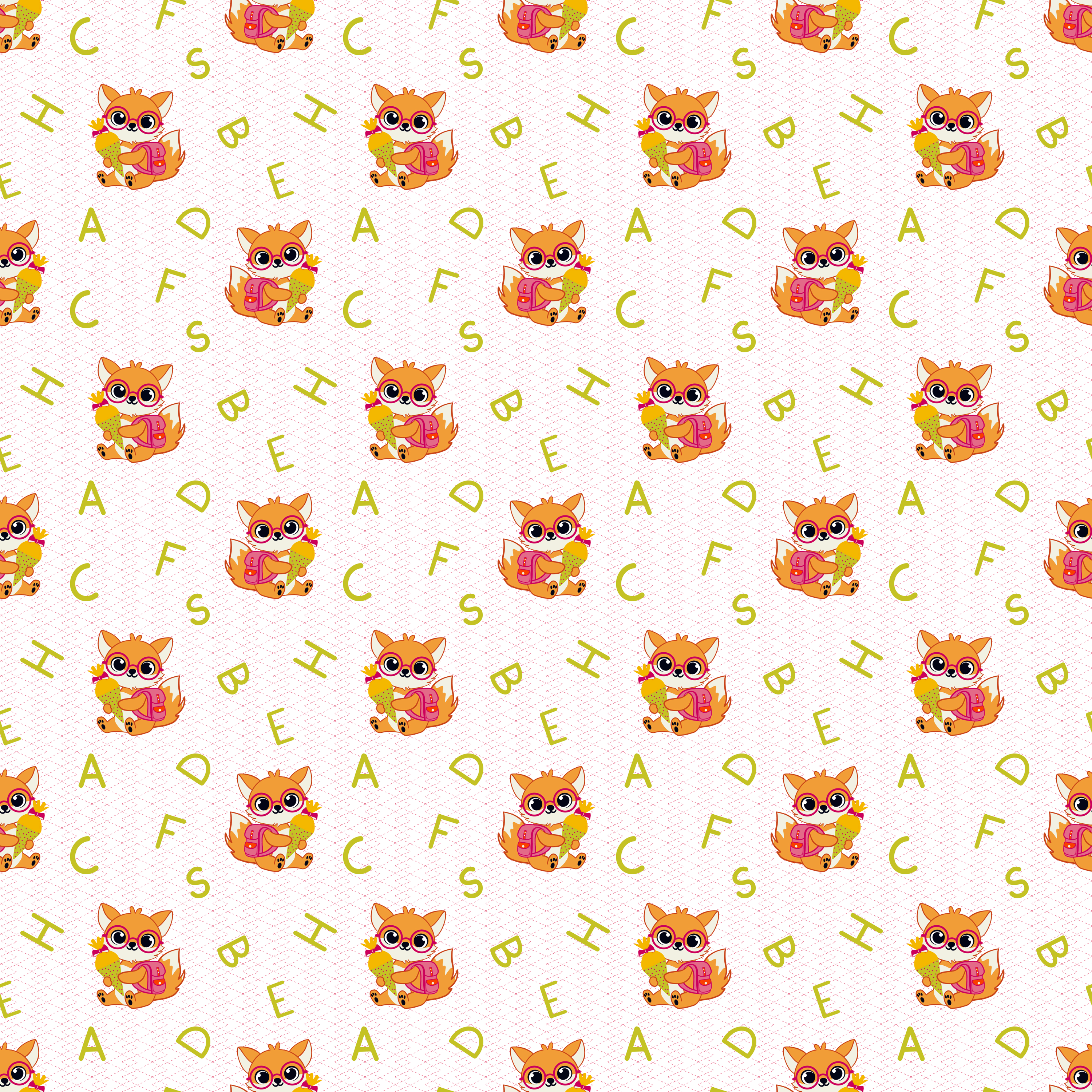 Bio Stoff - Buchstaben Fuchs von misspeppels in grün Bio Stoff - Buchstaben Fuchs von misspeppels in grün