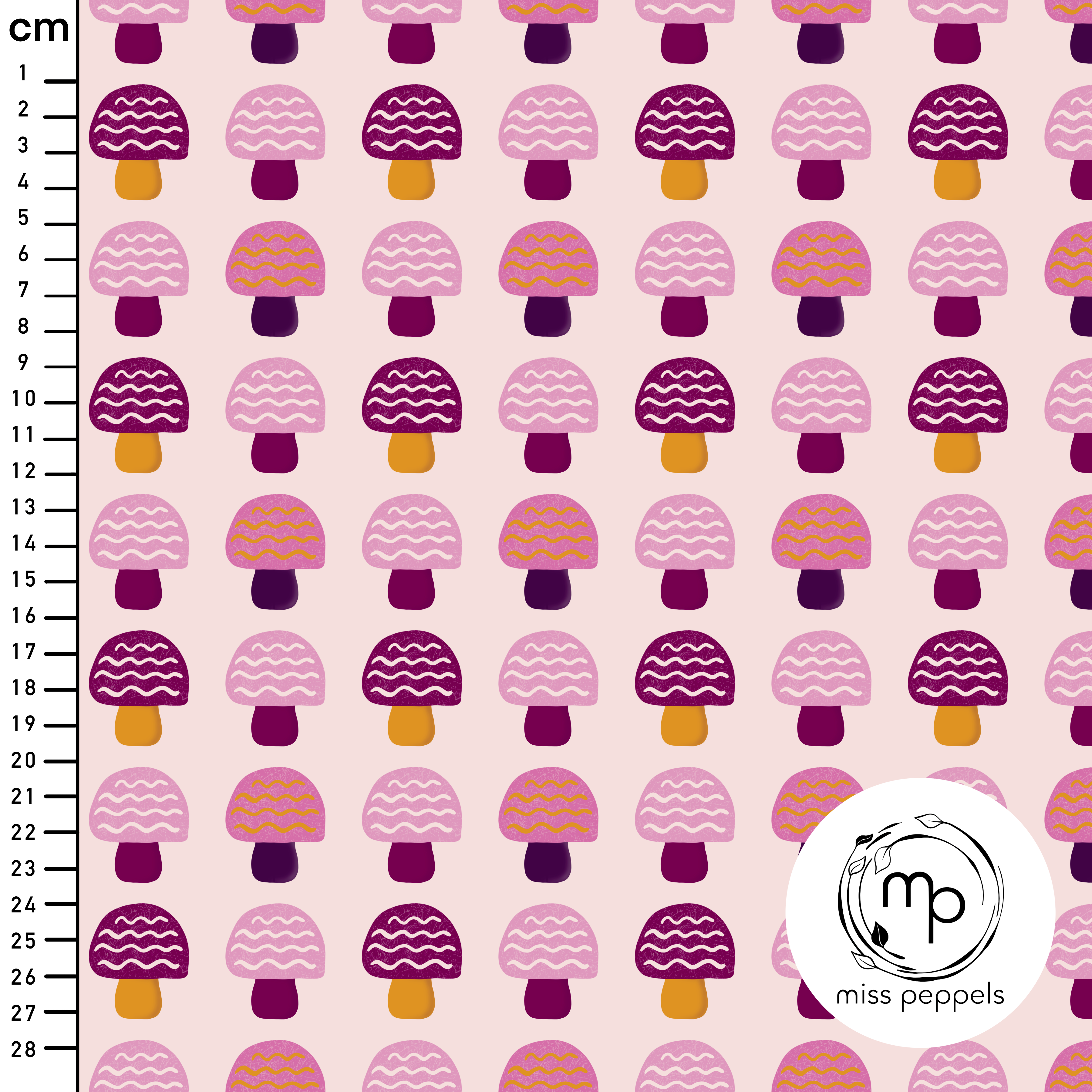 Bio Stoff - Pilzfeld Pink2 von misspeppels in rosa