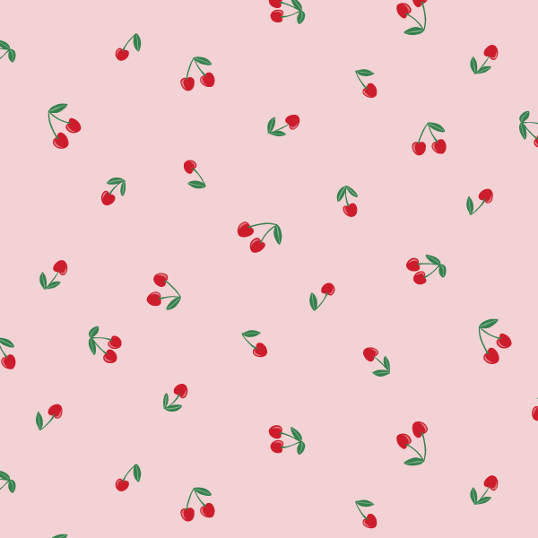 Organic fabric - Cherry Bloom Kleine Kirschen rosa