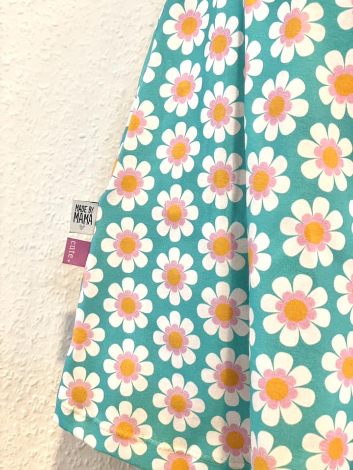 Bio Webware Stoff  -  Fröhlich  - Fummelhummel, Floral & Blumen, orange, braun, 100% Bio-Baumwolle