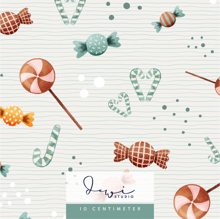 Bio Canvas Stoff - Sweet Christmas Bonboniere - DewiStudio, bunt, Essen, mint, 100% Bio-Baumwolle Bio Canvas Stoff - Sweet Christmas Bonboniere - DewiStudio, bunt, Essen, mint, 100% Bio-Baumwolle