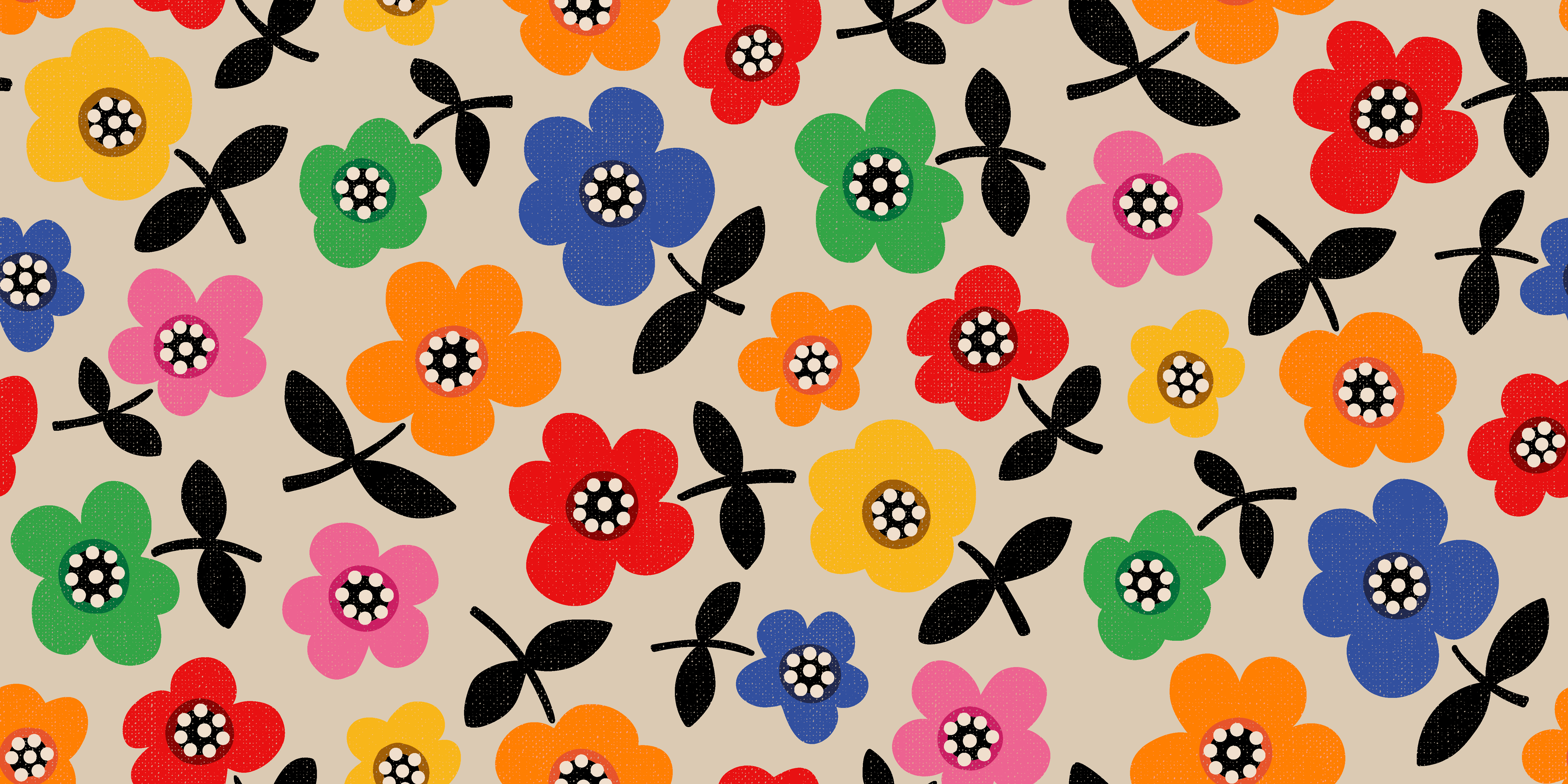 Bio Stoff - Grosses Blumenmeer Multicolor von Alexandra Weise in bunt Bio Stoff - Grosses Blumenmeer Multicolor von Alexandra Weise in bunt