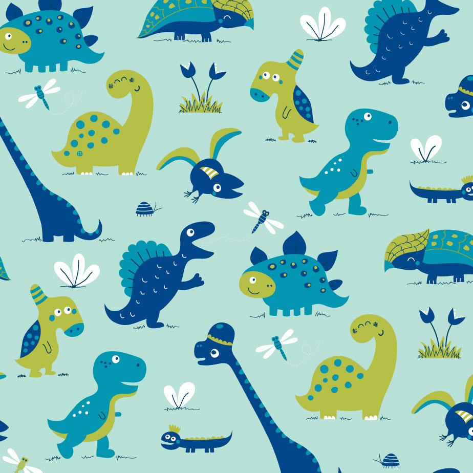 Bio Stoff  -  Dinosaurrr blau
