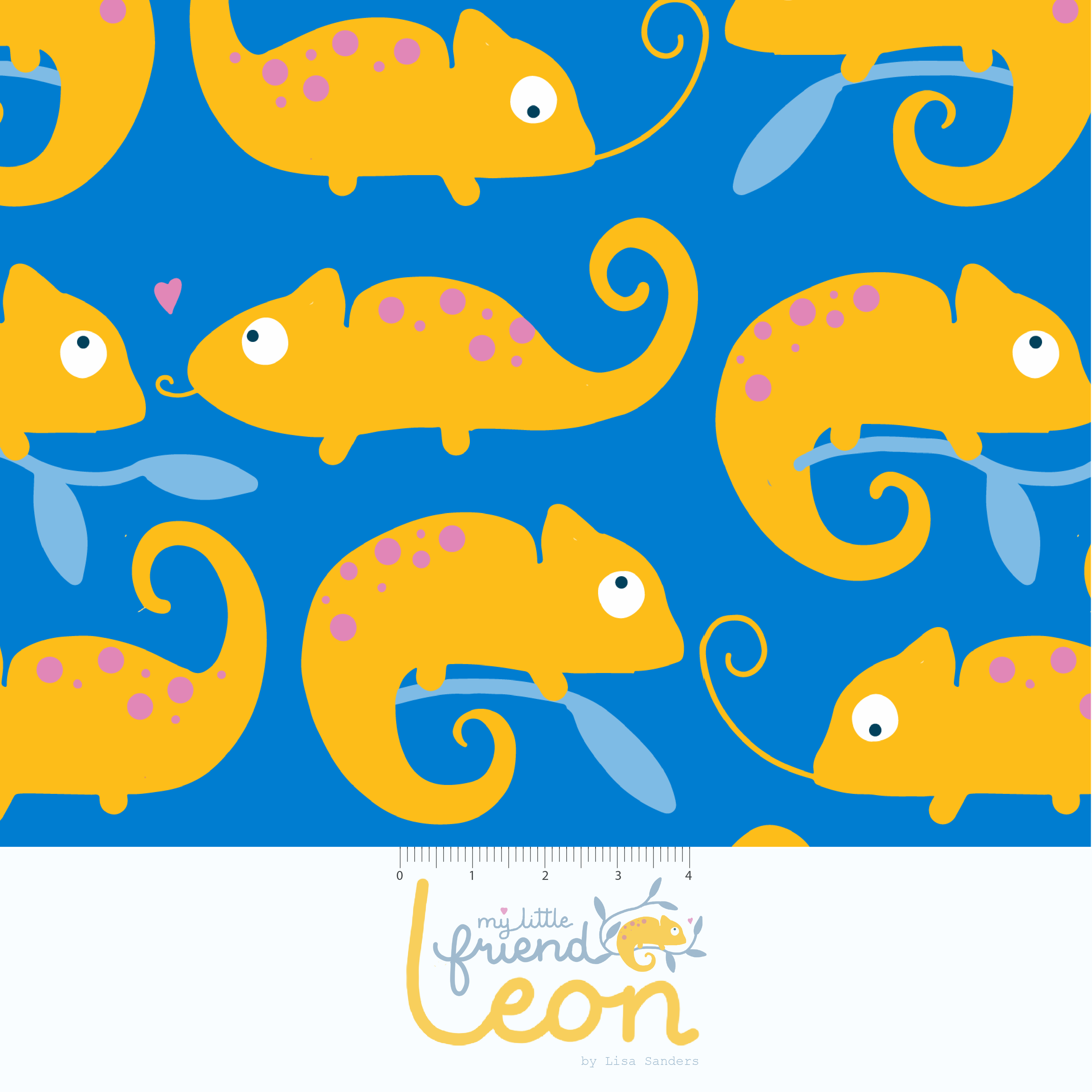 Organic fabric -  Leon my Little Friend blue