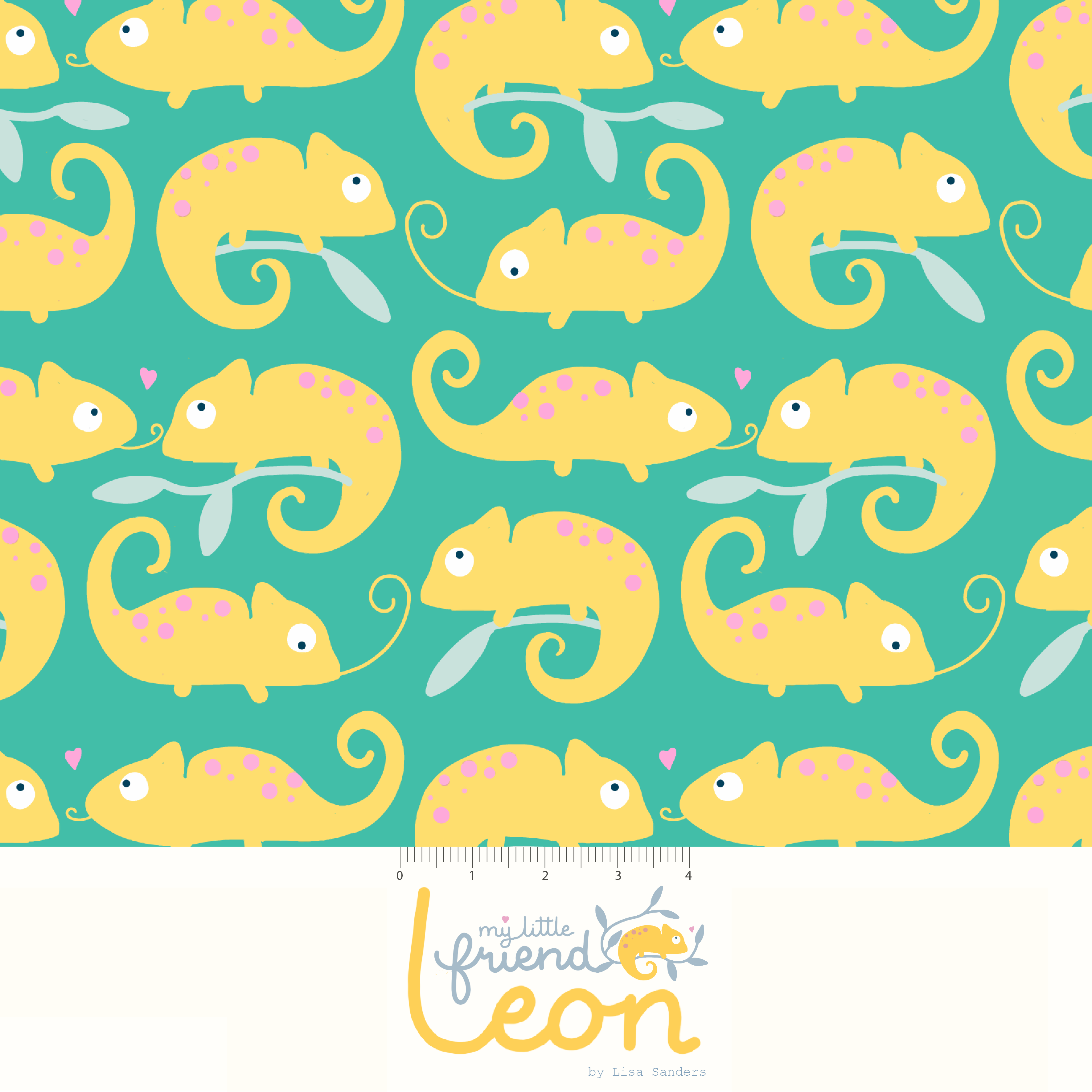 Organic fabric -  Leon my Little Friend green