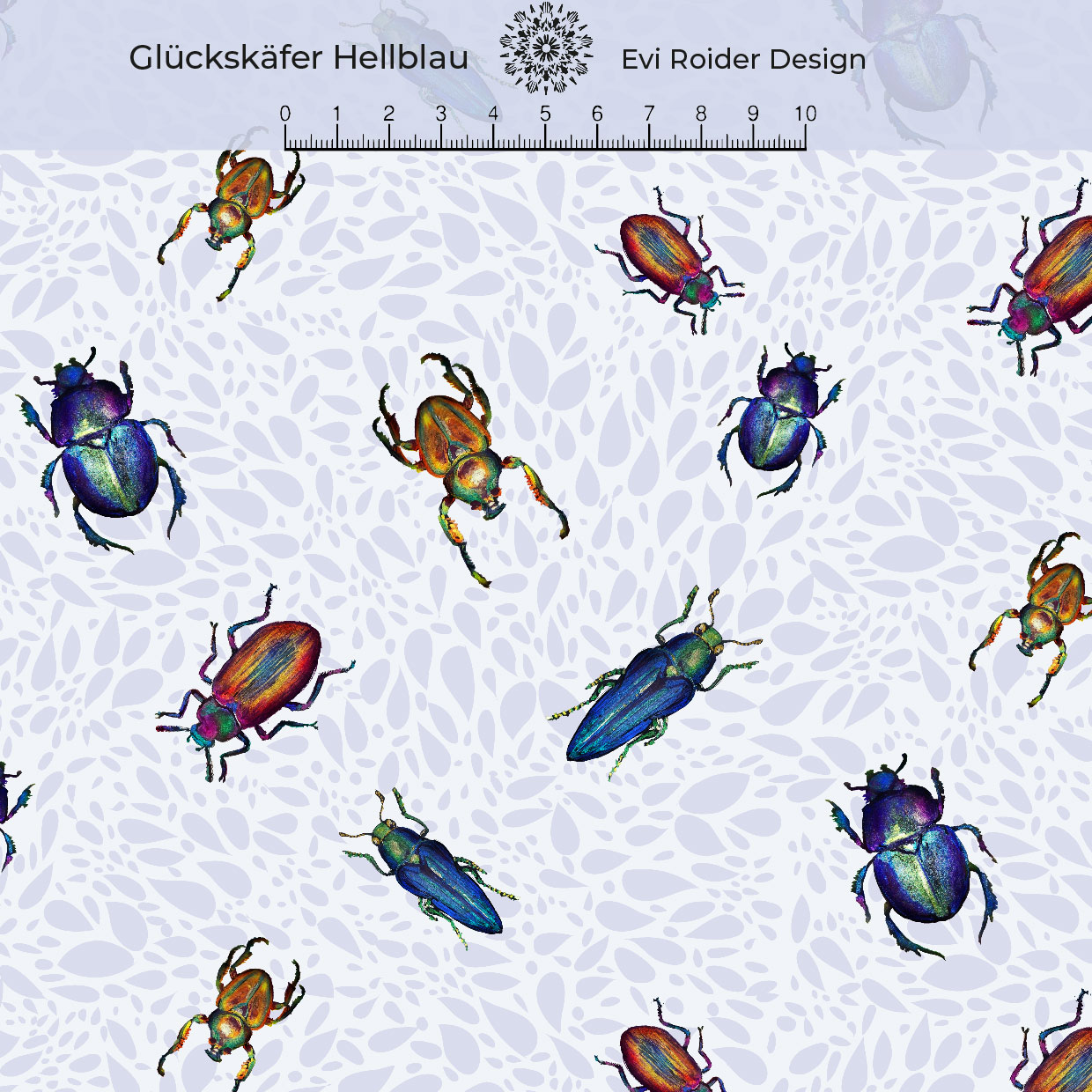 Bio Webware Stoff  - Glückskäfer Hellblau - EviRoiderDesign, Tiere, blau, 100% Bio-Baumwolle