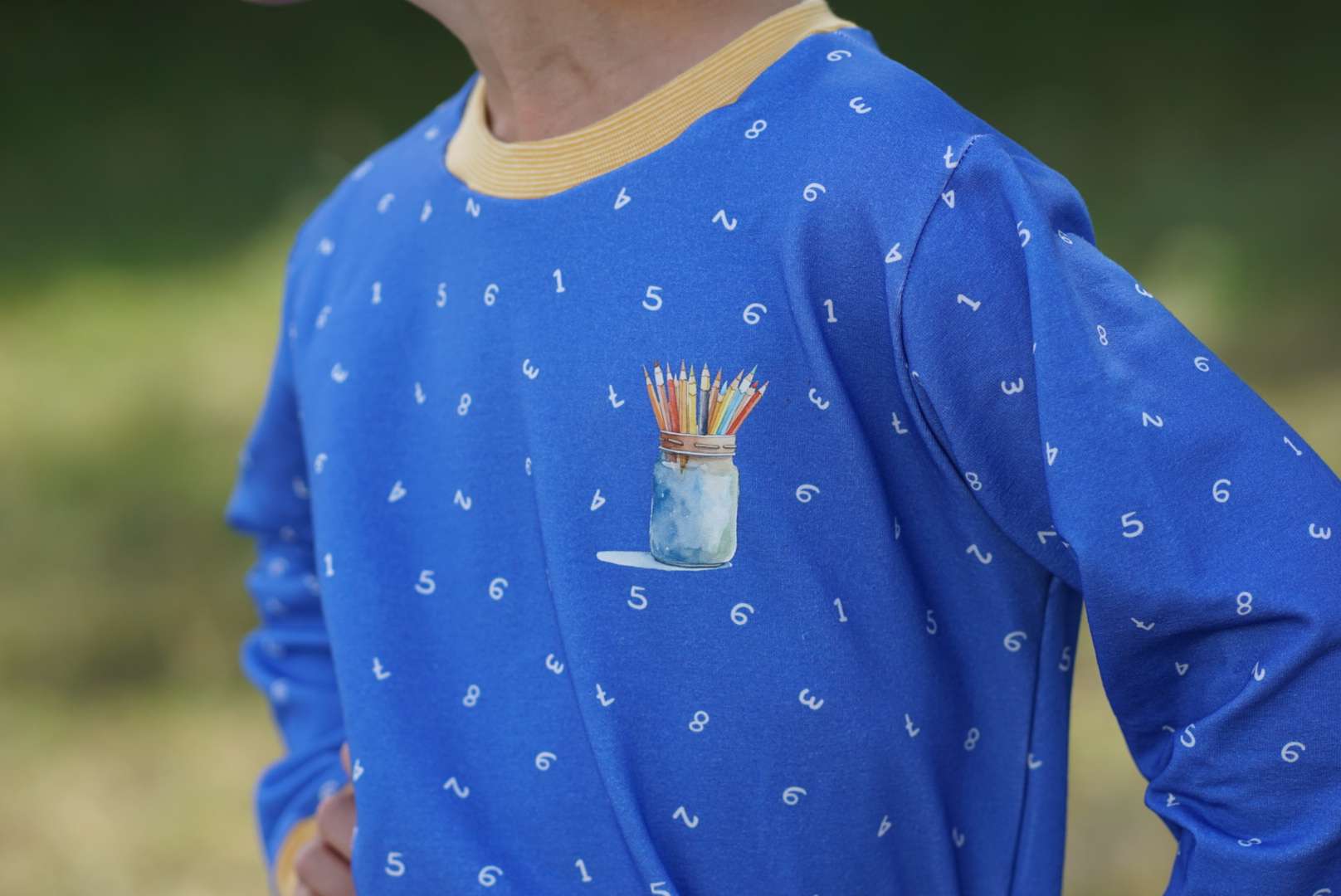 Bio Stoff - Kleine Zahlen Gruen von Deinki in mint