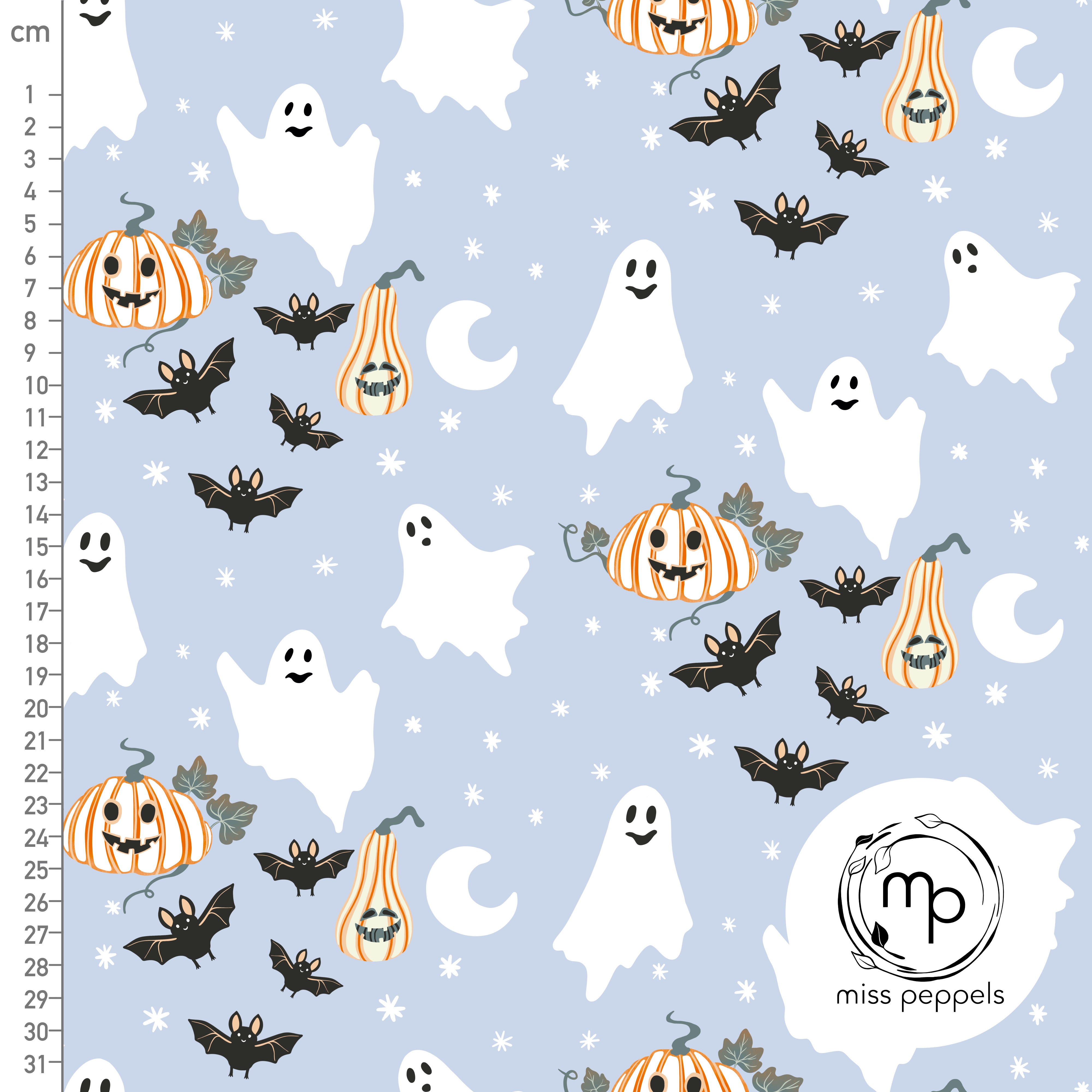 Organic Fabric - Spooky Blue by misspeppels in blue