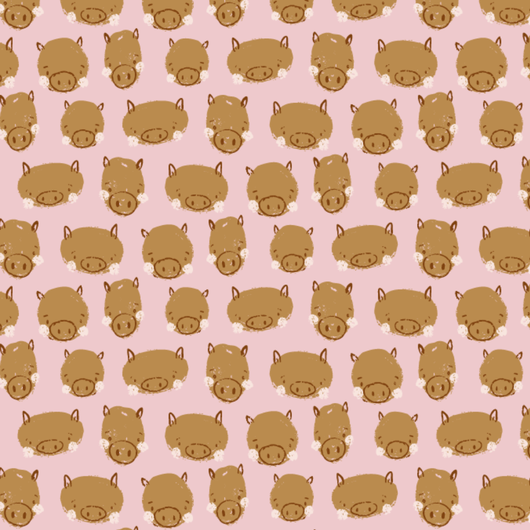 Organic fabric -  Piggy Party Piggys pink