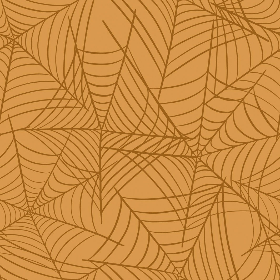 Bio Stoff - Halloween Spinnennetz Orange von Deinki in orange