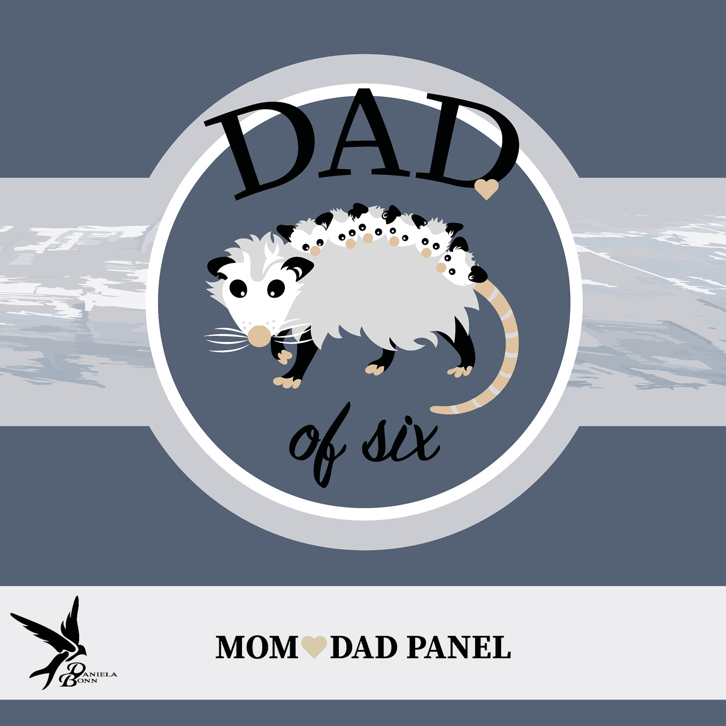 1,00 m Panel Dad of Six Opossum Blau 