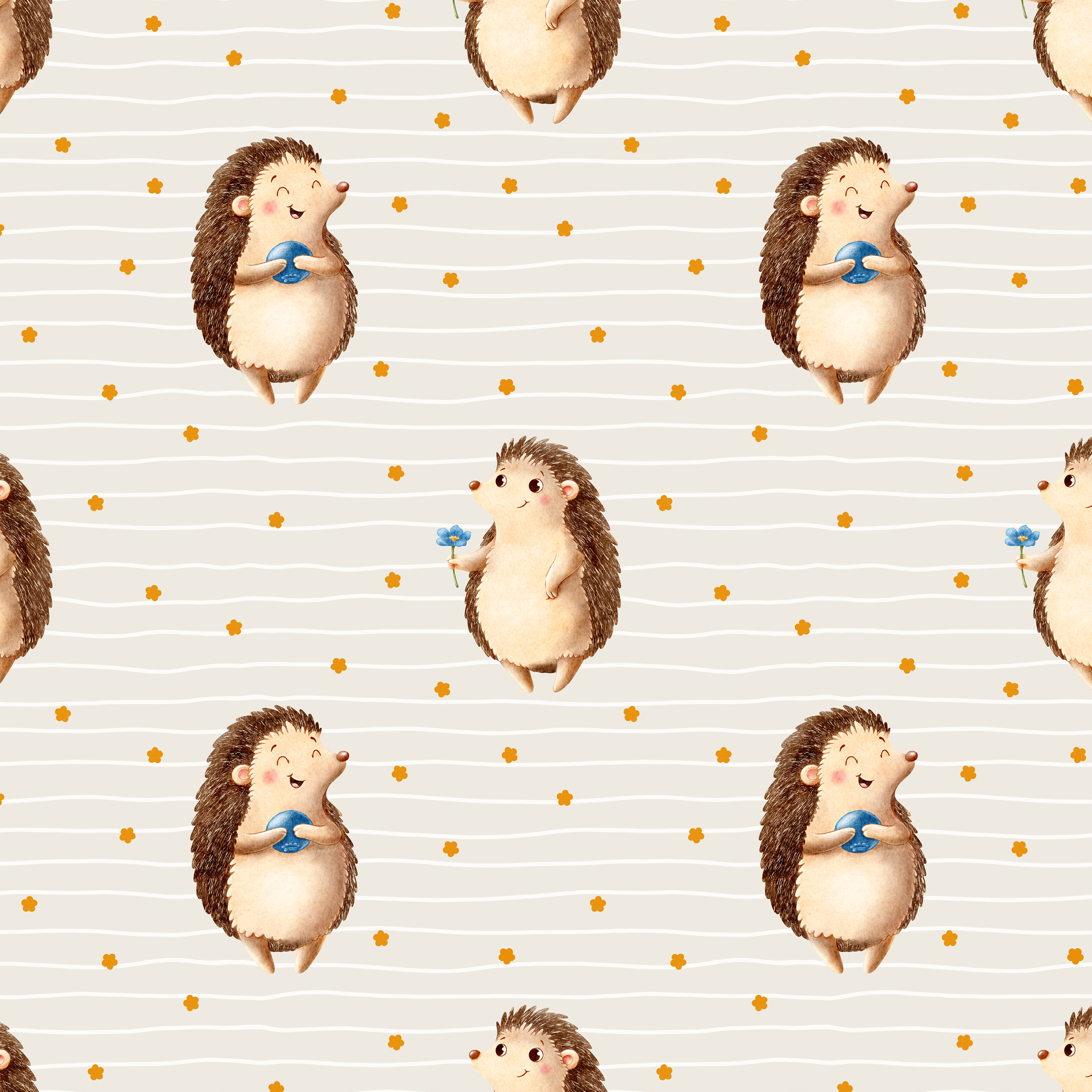 Bio Stoff - Blaubeerigel Streifen creme